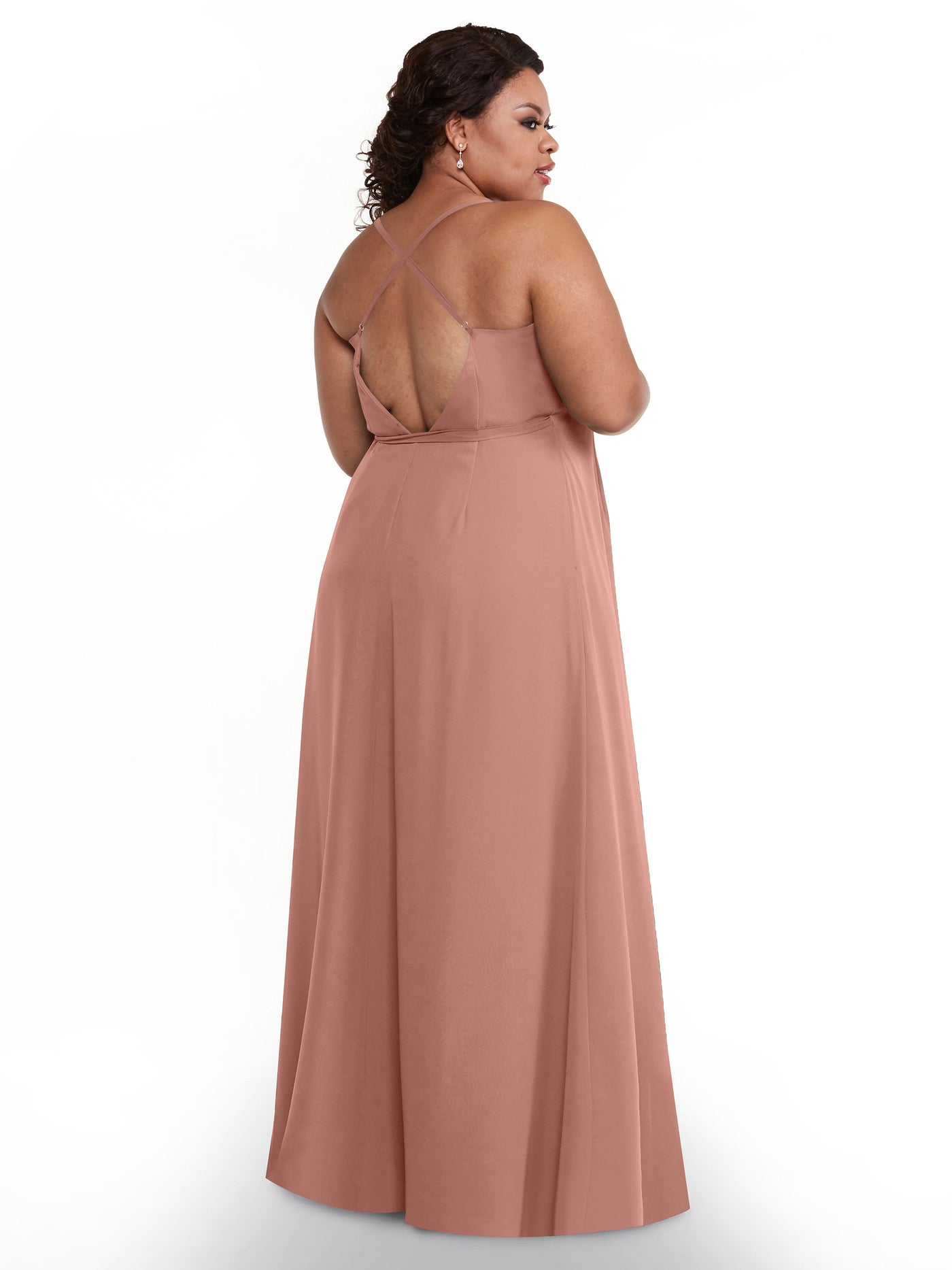80171 - Sheath Chiffon Bridesmaid Dress with Self-Tie Sash around the Waist