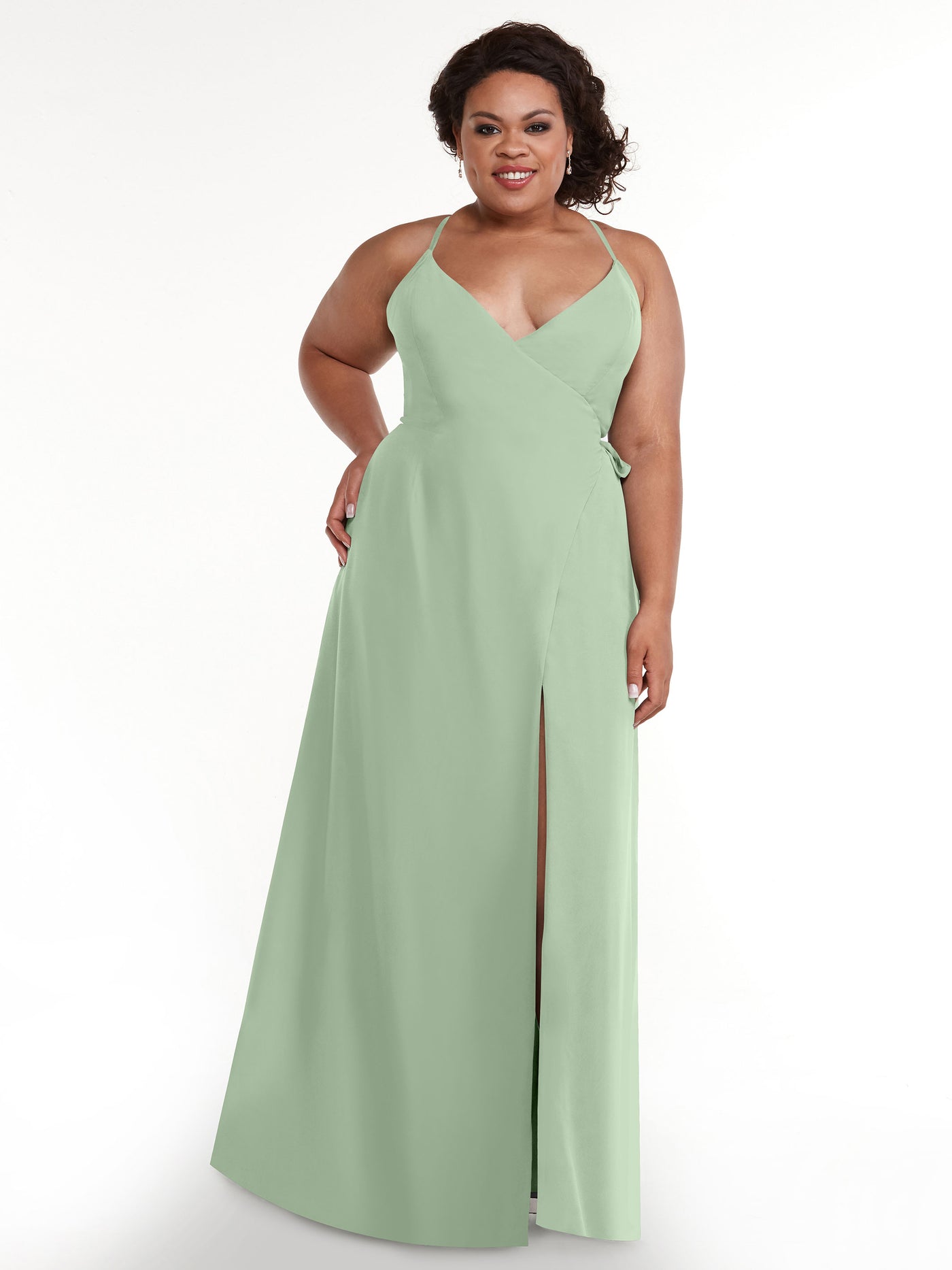 80171 - Sheath Chiffon Bridesmaid Dress with Self-Tie Sash around the Waist