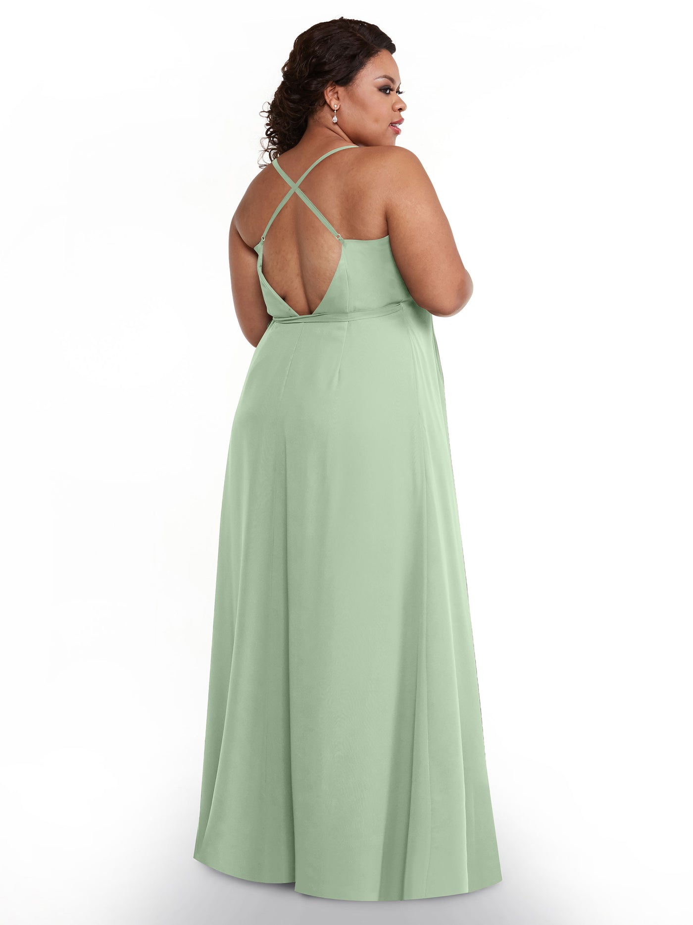 80171 - Sheath Chiffon Bridesmaid Dress with Self-Tie Sash around the Waist