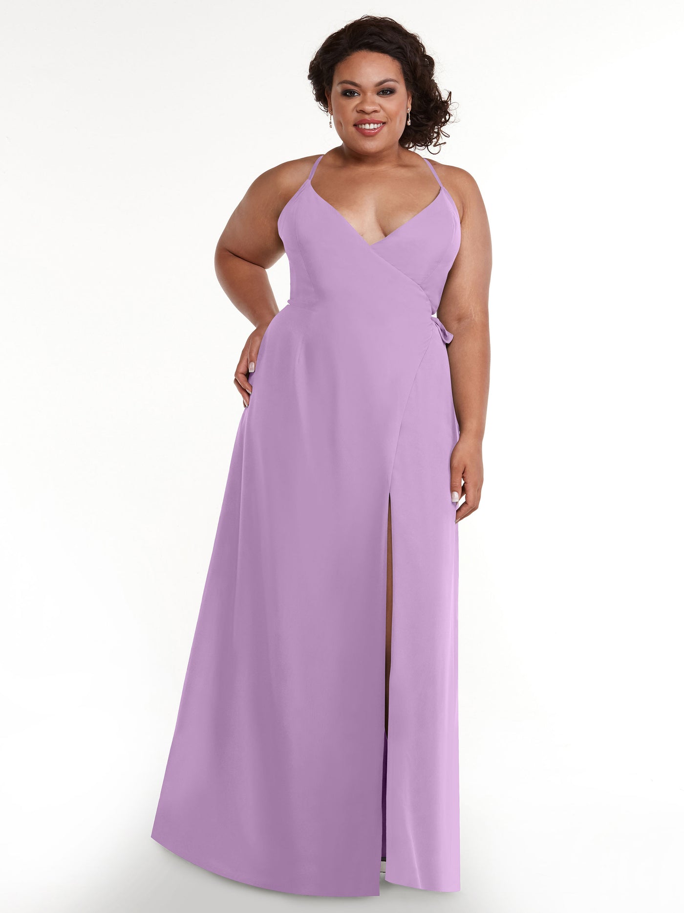 80171 - Sheath Chiffon Bridesmaid Dress with Self-Tie Sash around the Waist