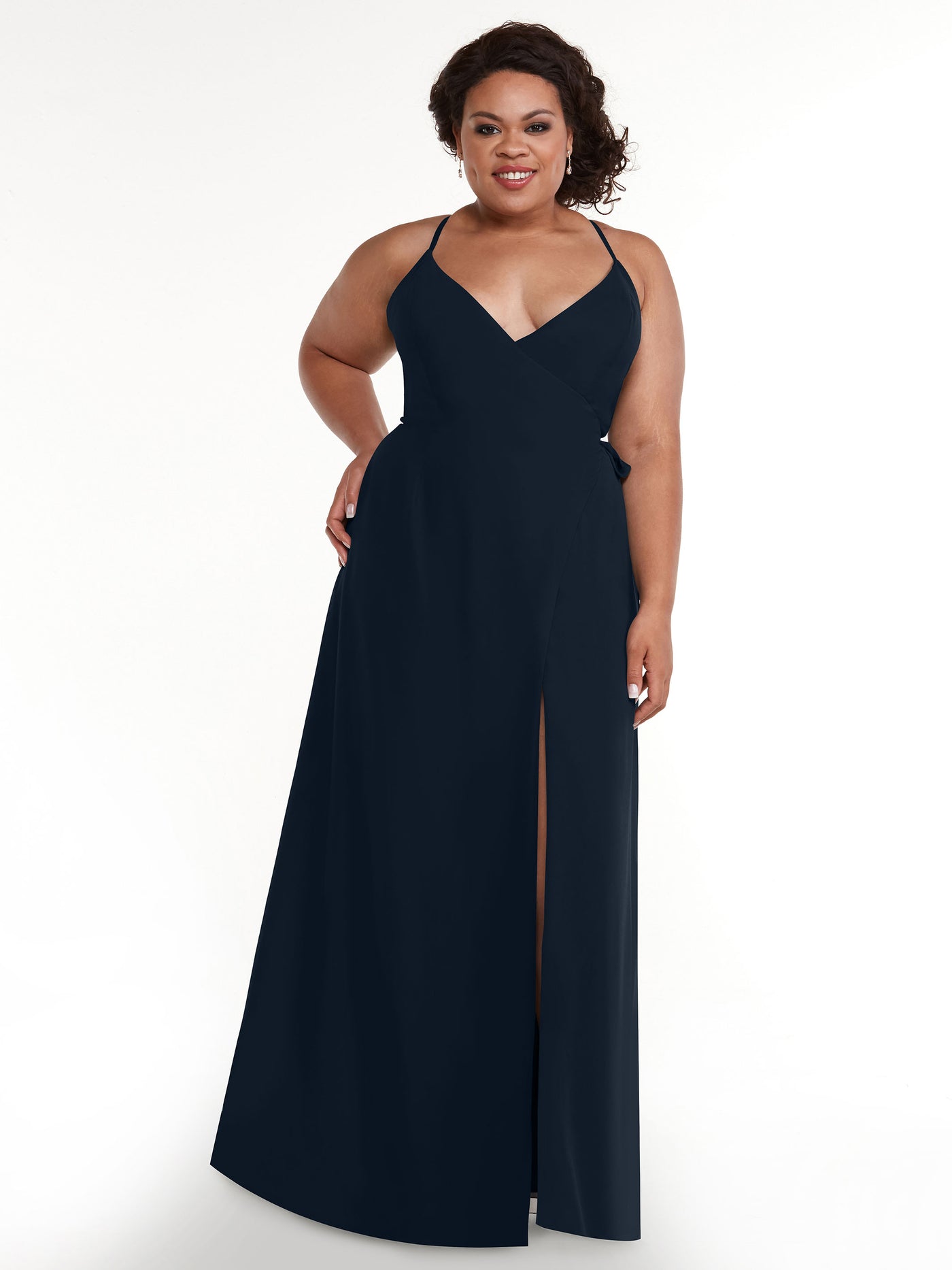 80171 - Sheath Chiffon Bridesmaid Dress with Self-Tie Sash around the Waist