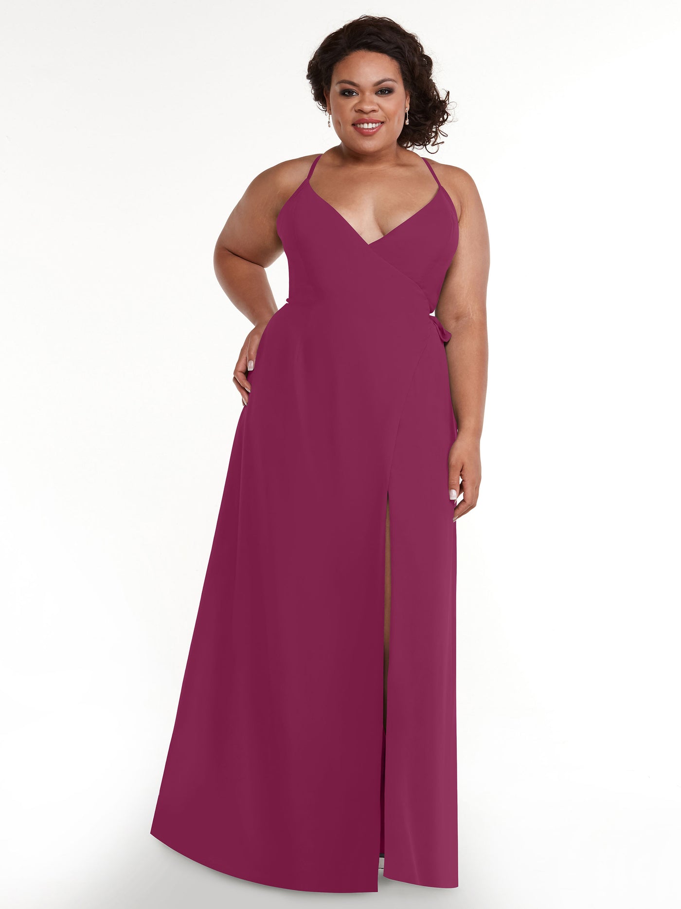 80171 - Sheath Chiffon Bridesmaid Dress with Self-Tie Sash around the Waist
