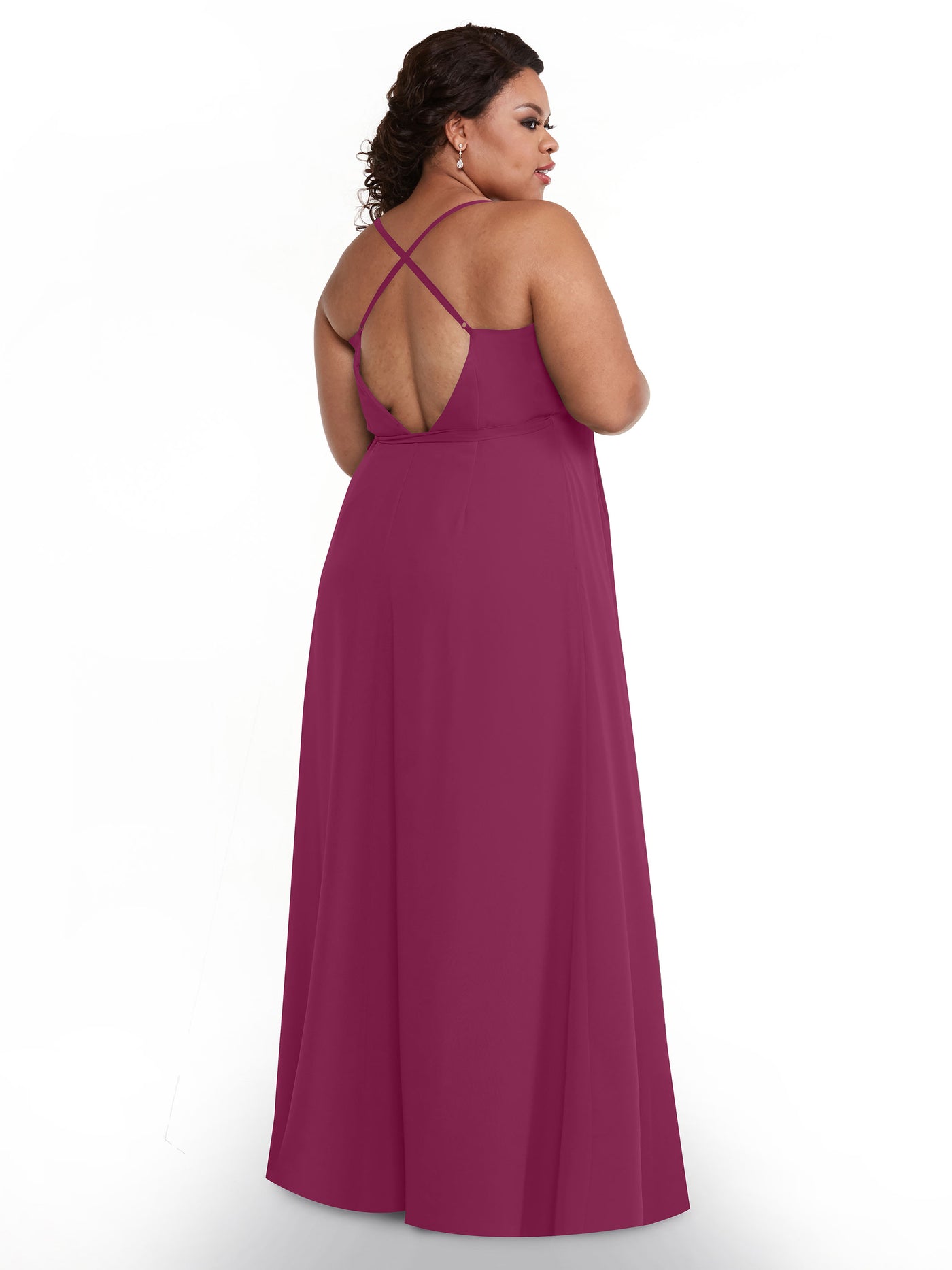 80171 - Sheath Chiffon Bridesmaid Dress with Self-Tie Sash around the Waist