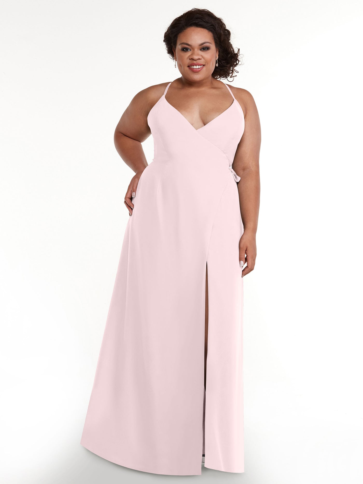 80171 - Sheath Chiffon Bridesmaid Dress with Self-Tie Sash around the Waist