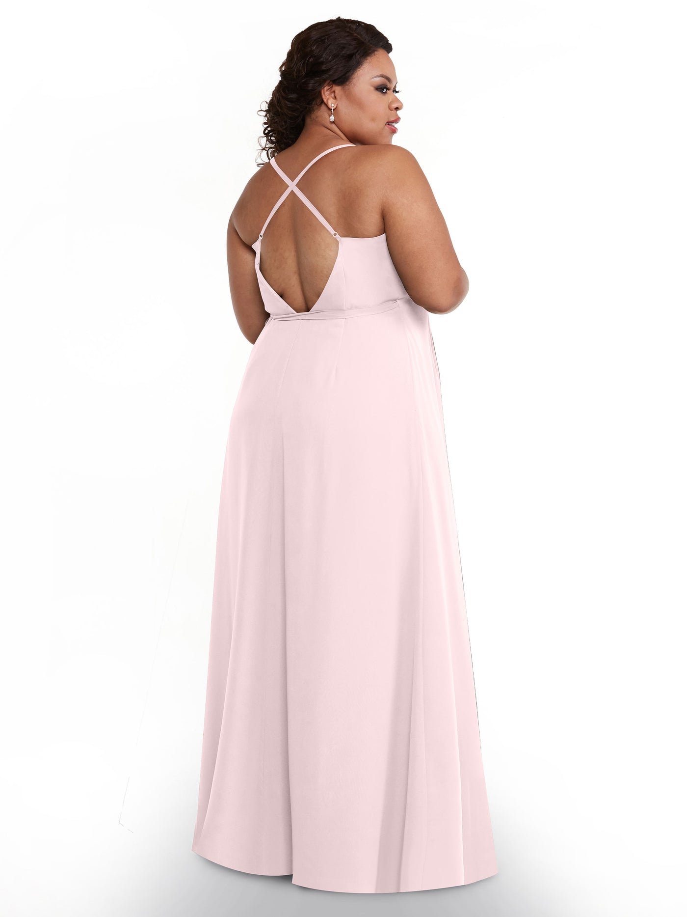 80171 - Sheath Chiffon Bridesmaid Dress with Self-Tie Sash around the Waist