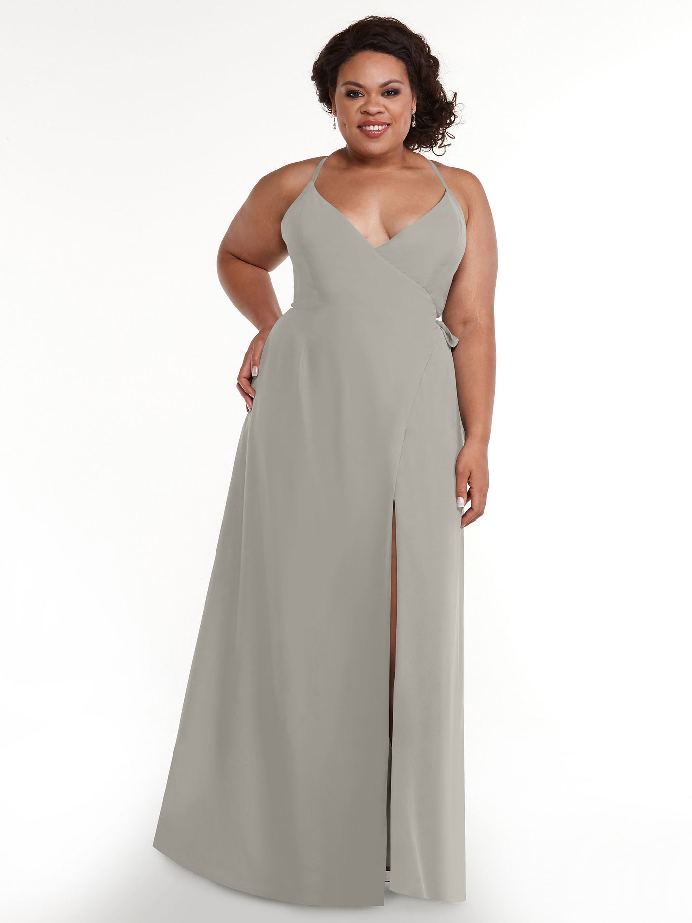 80171 - Sheath Chiffon Bridesmaid Dress with Self-Tie Sash around the Waist
