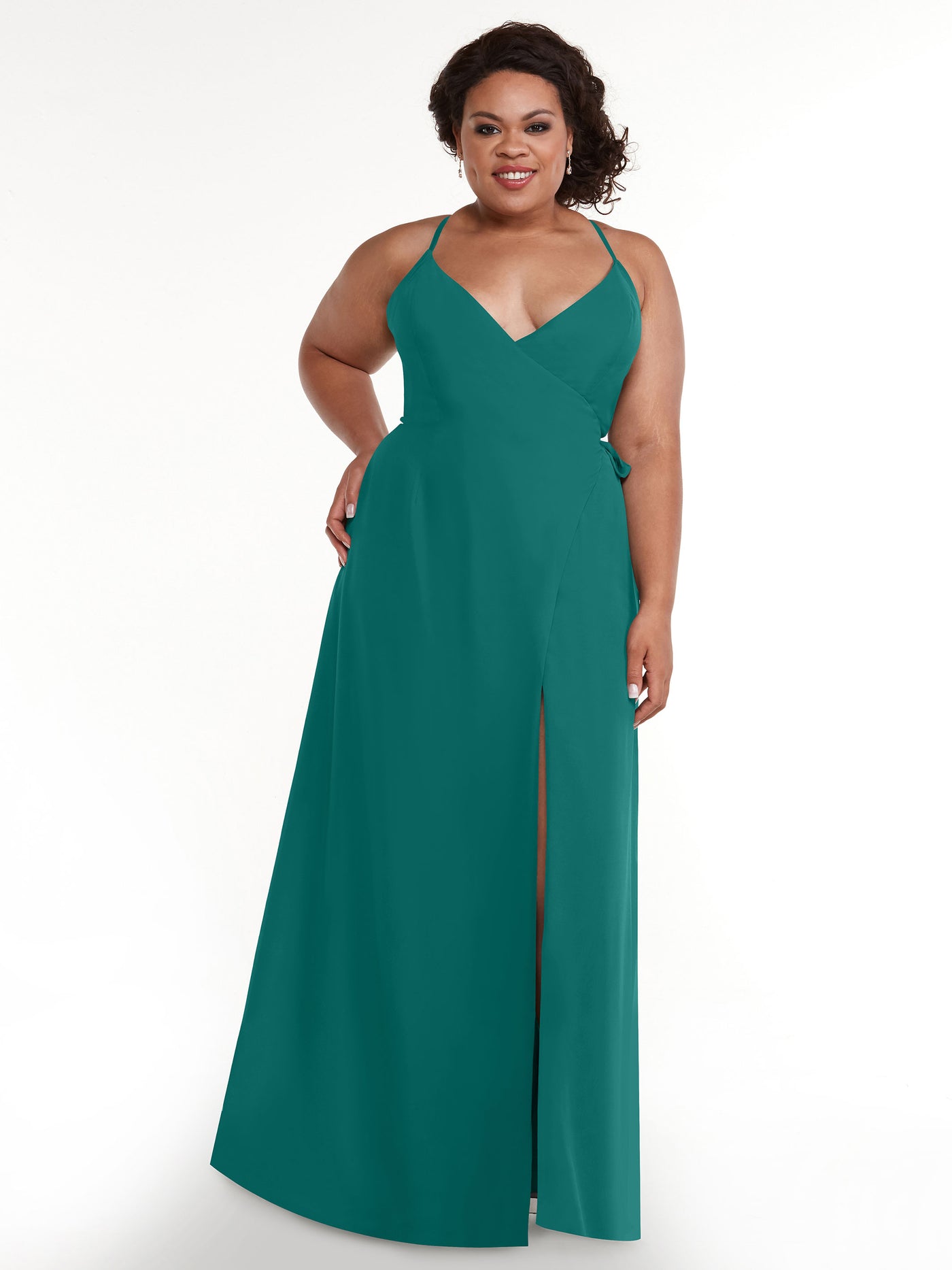 80171 - Sheath Chiffon Bridesmaid Dress with Self-Tie Sash around the Waist