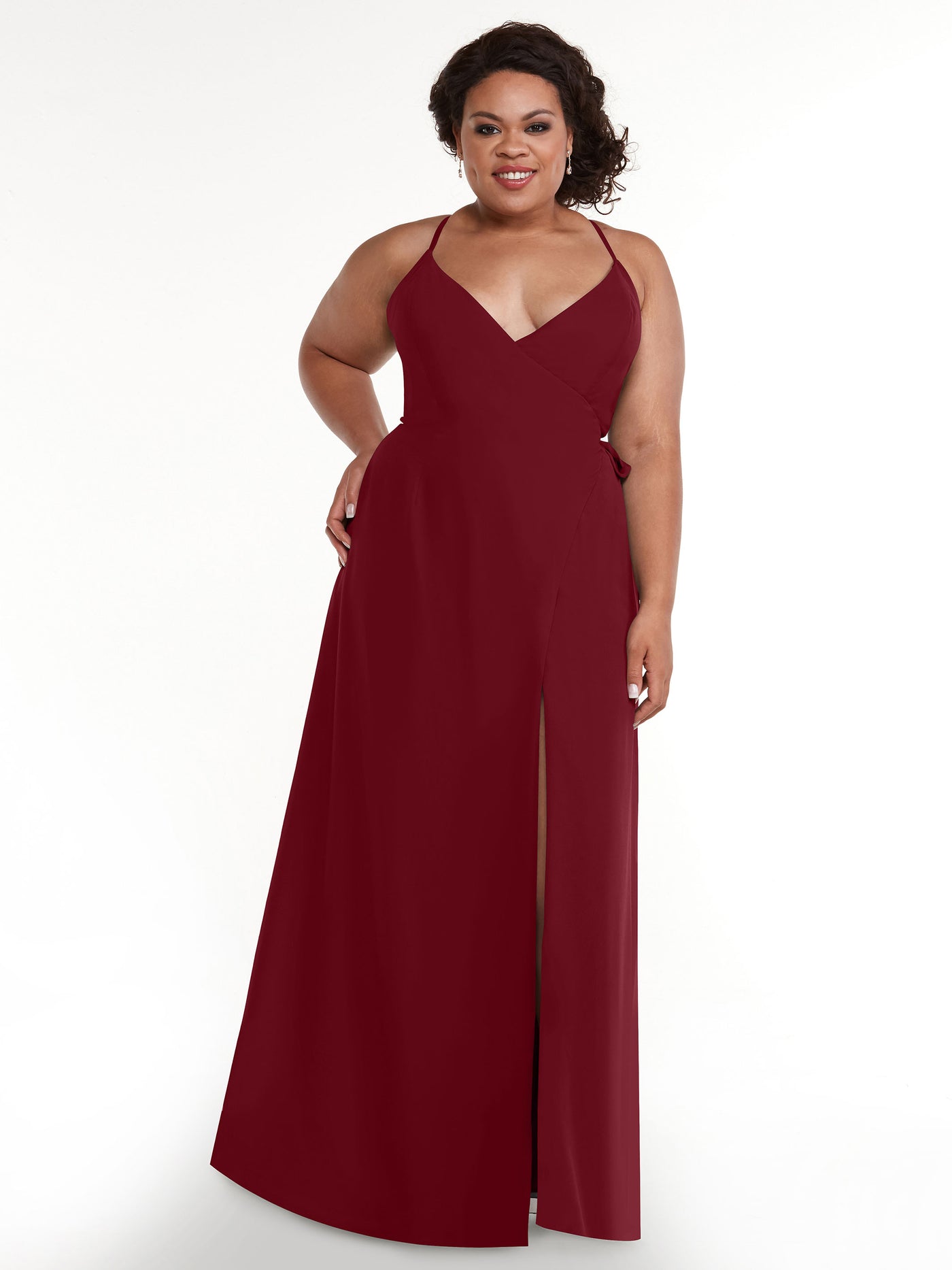 80171 - Sheath Chiffon Bridesmaid Dress with Self-Tie Sash around the Waist