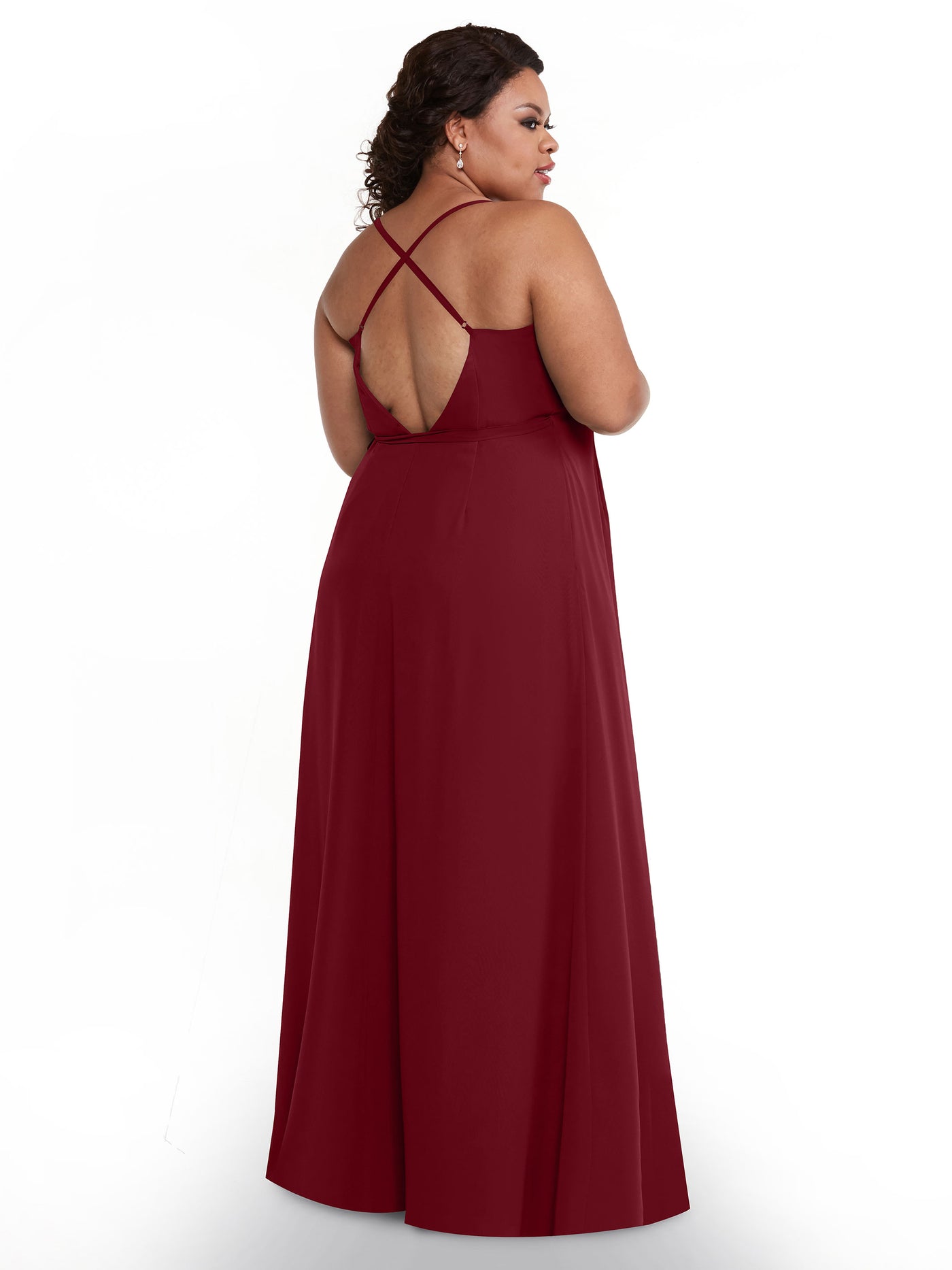 80171 - Sheath Chiffon Bridesmaid Dress with Self-Tie Sash around the Waist