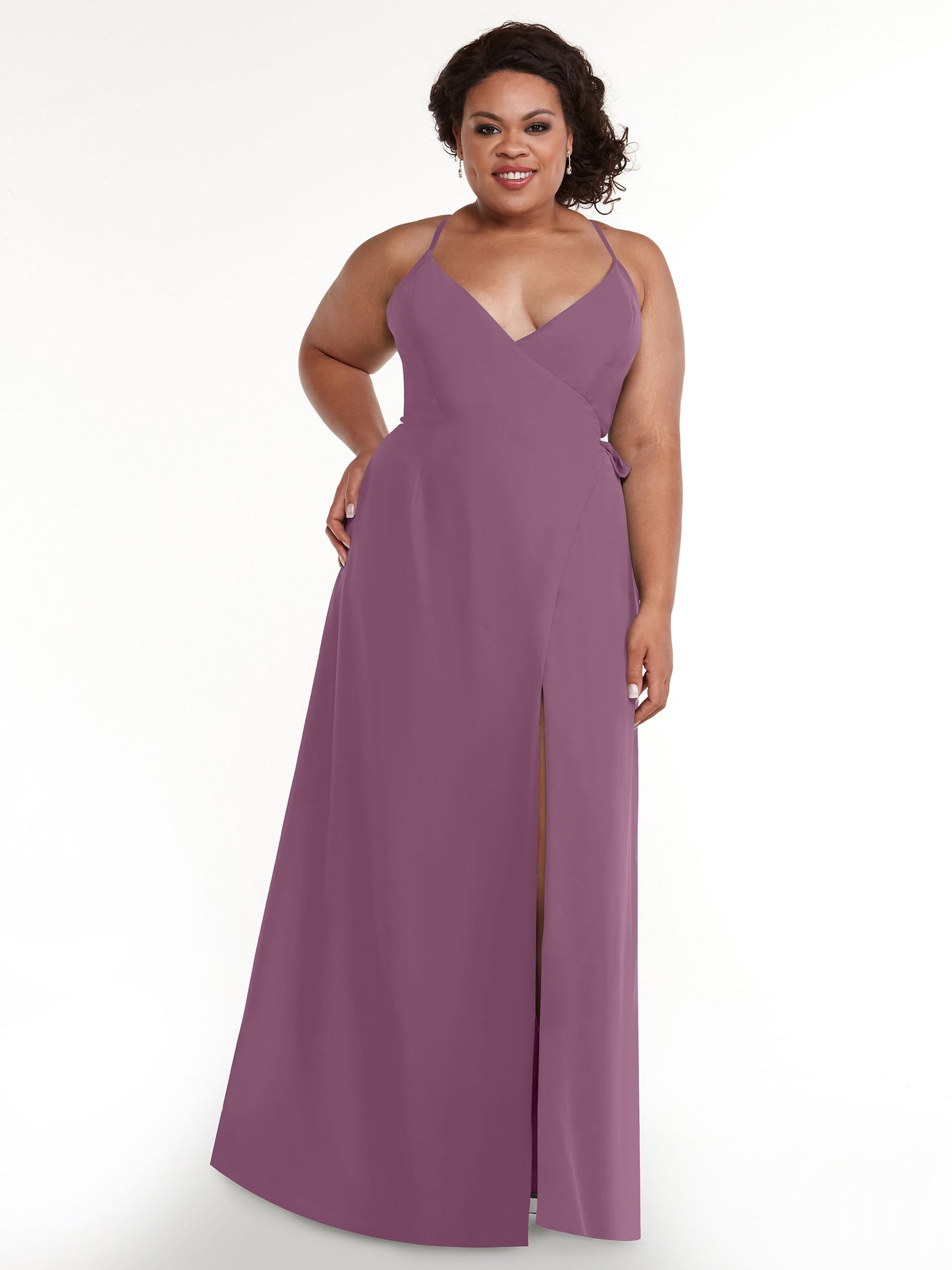 80171 - Sheath Chiffon Bridesmaid Dress with Self-Tie Sash around the Waist