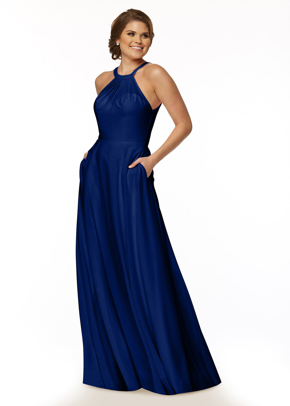 83002 - Stretch Chiffon A-Line Bridesmaid Dress with Self-Tie Halter Neck