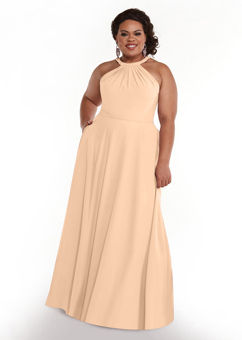 83002 - Stretch Chiffon A-Line Bridesmaid Dress with Self-Tie Halter Neck