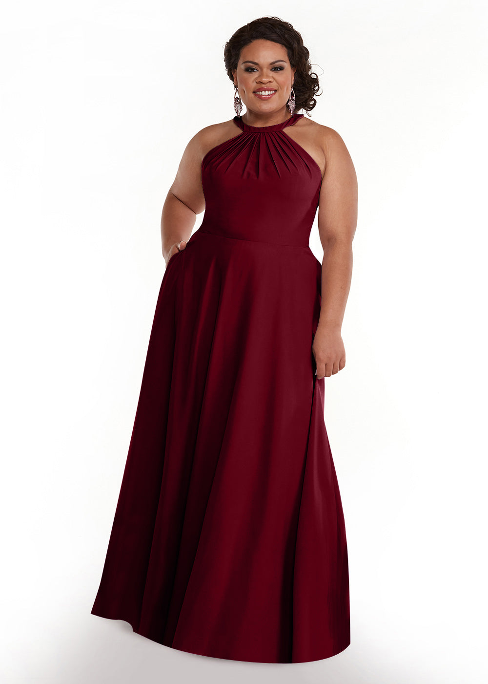 83002 - Stretch Chiffon A-Line Bridesmaid Dress with Self-Tie Halter Neck