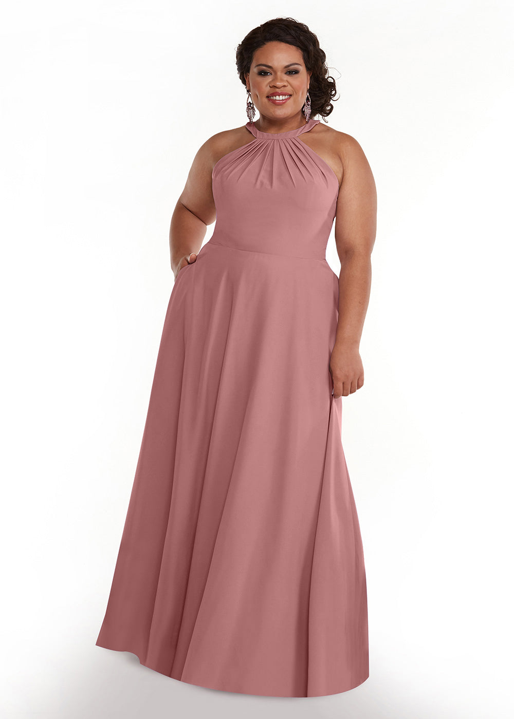 83002 - Stretch Chiffon A-Line Bridesmaid Dress with Self-Tie Halter Neck
