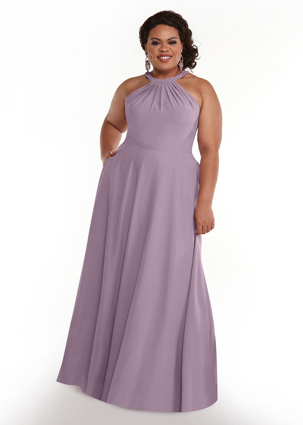 83002 - Stretch Chiffon A-Line Bridesmaid Dress with Self-Tie Halter Neck