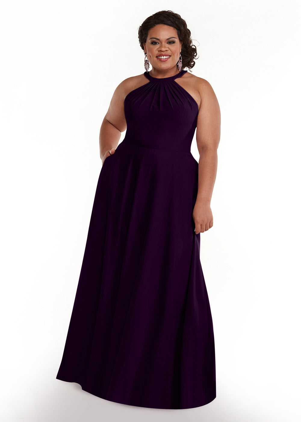 83002 - Stretch Chiffon A-Line Bridesmaid Dress with Self-Tie Halter Neck