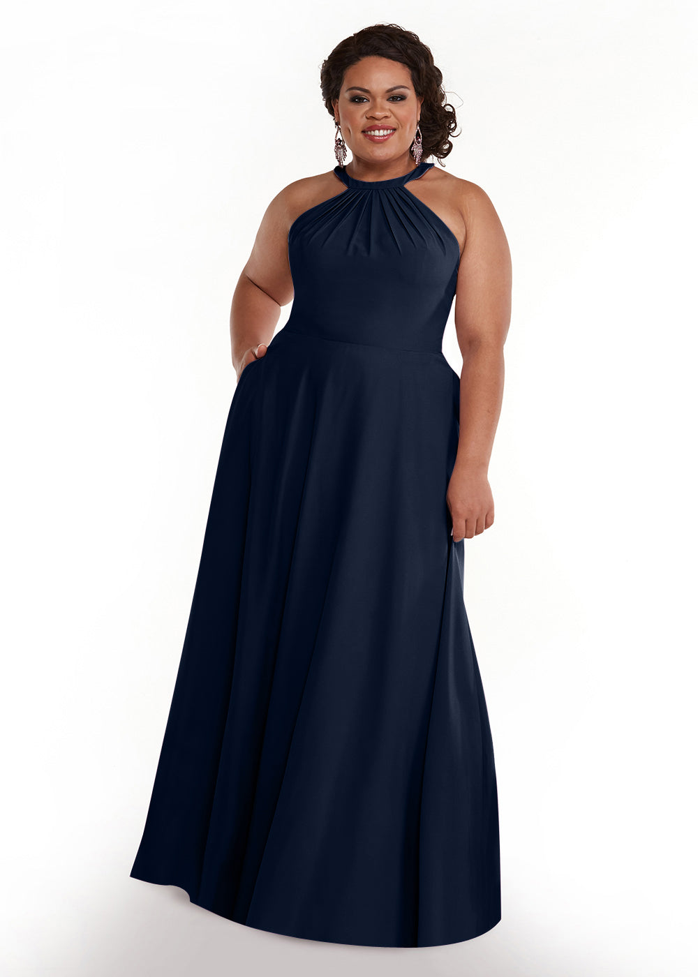 83002 - Stretch Chiffon A-Line Bridesmaid Dress with Self-Tie Halter Neck