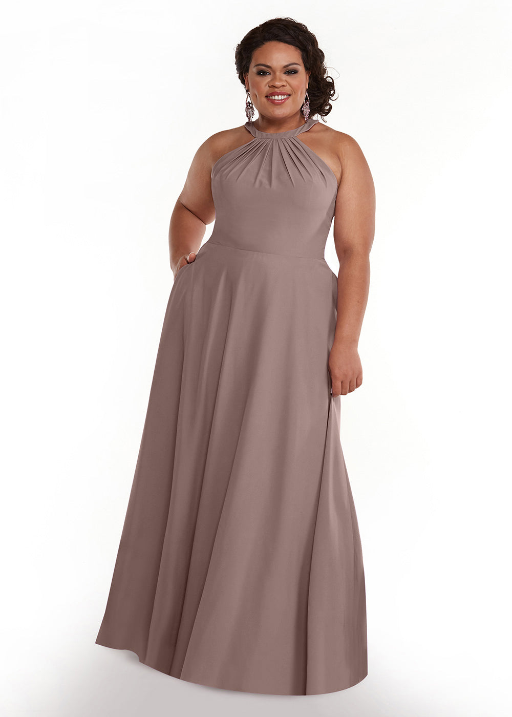 83002 - Stretch Chiffon A-Line Bridesmaid Dress with Self-Tie Halter Neck
