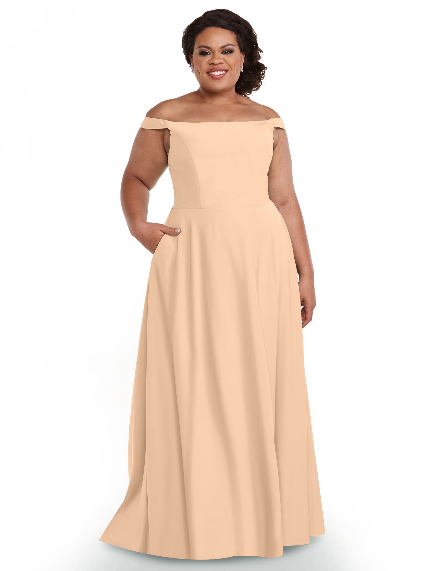 83005 - Off-the-Shoulder Stretch Chiffon A-Line Bridesmaid Dress