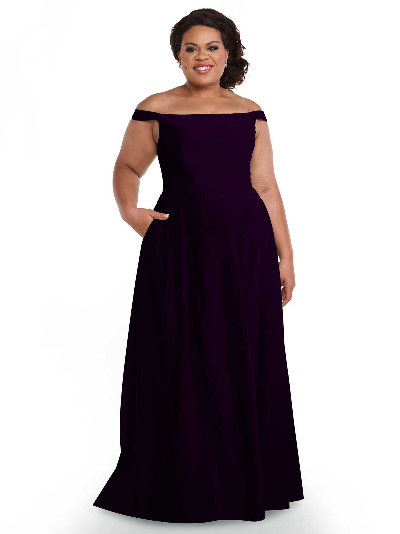83005 - Off-the-Shoulder Stretch Chiffon A-Line Bridesmaid Dress