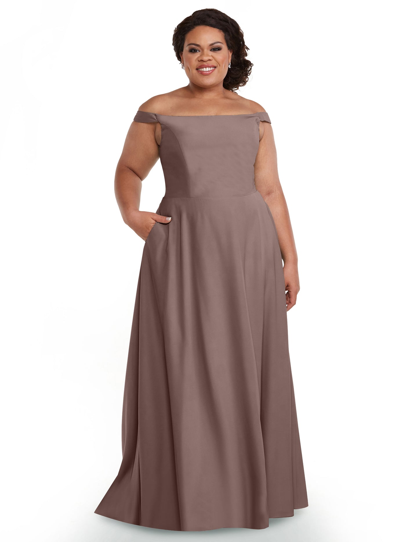 83005 - Off-the-Shoulder Stretch Chiffon A-Line Bridesmaid Dress