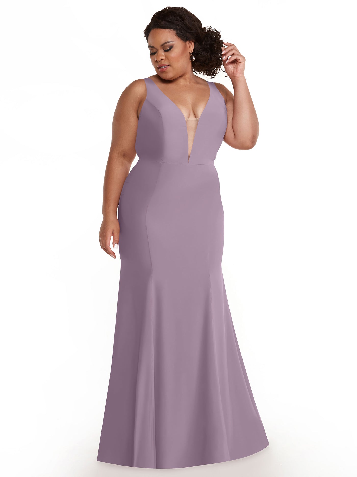 83010 - Mermaid Stretch Chiffon Bridesmaid Dress with Plunging Neckline