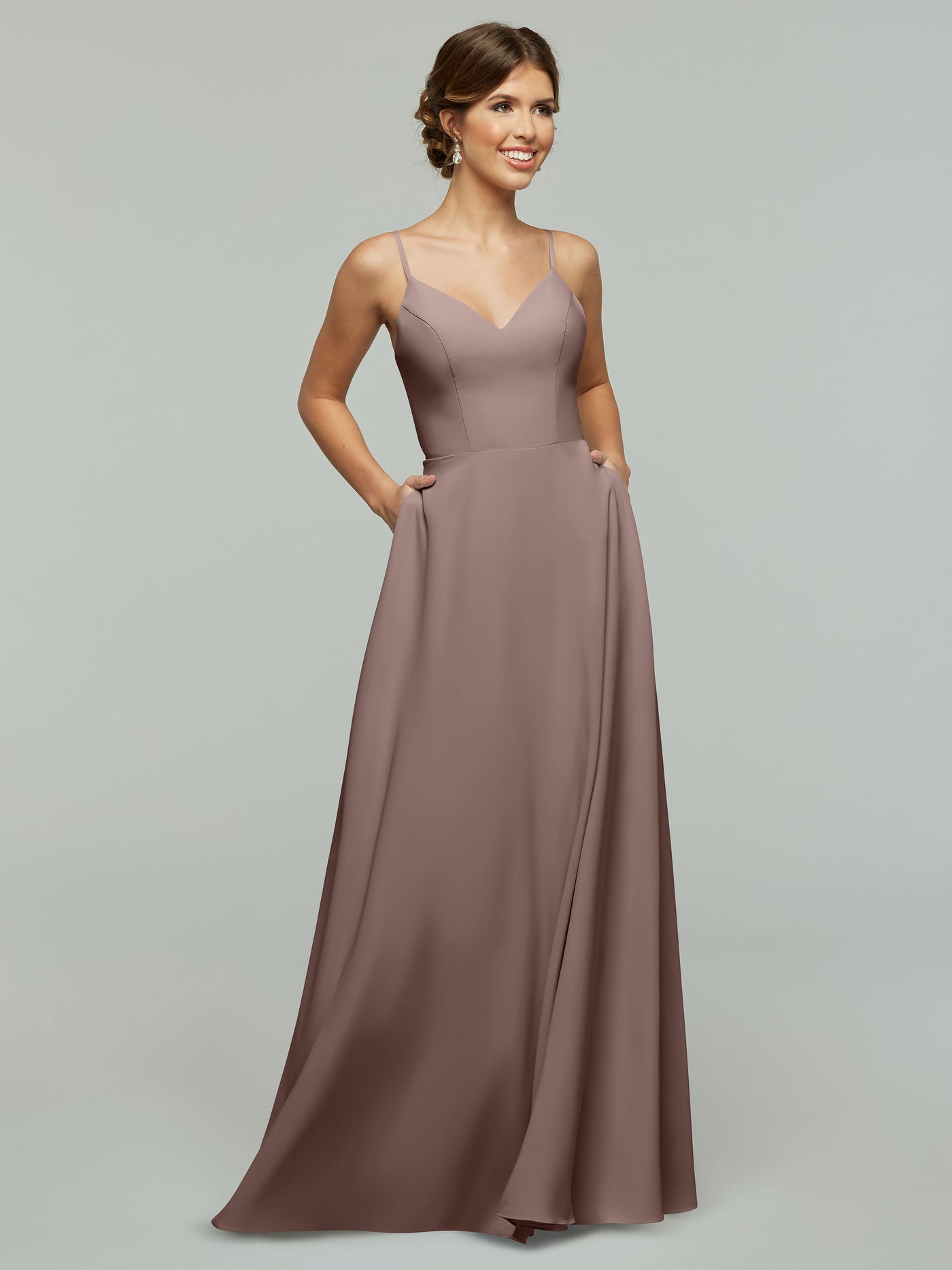 83012 - Flowy Stretch Chiffon A-Line Bridesmaid Dress with V-Neck
