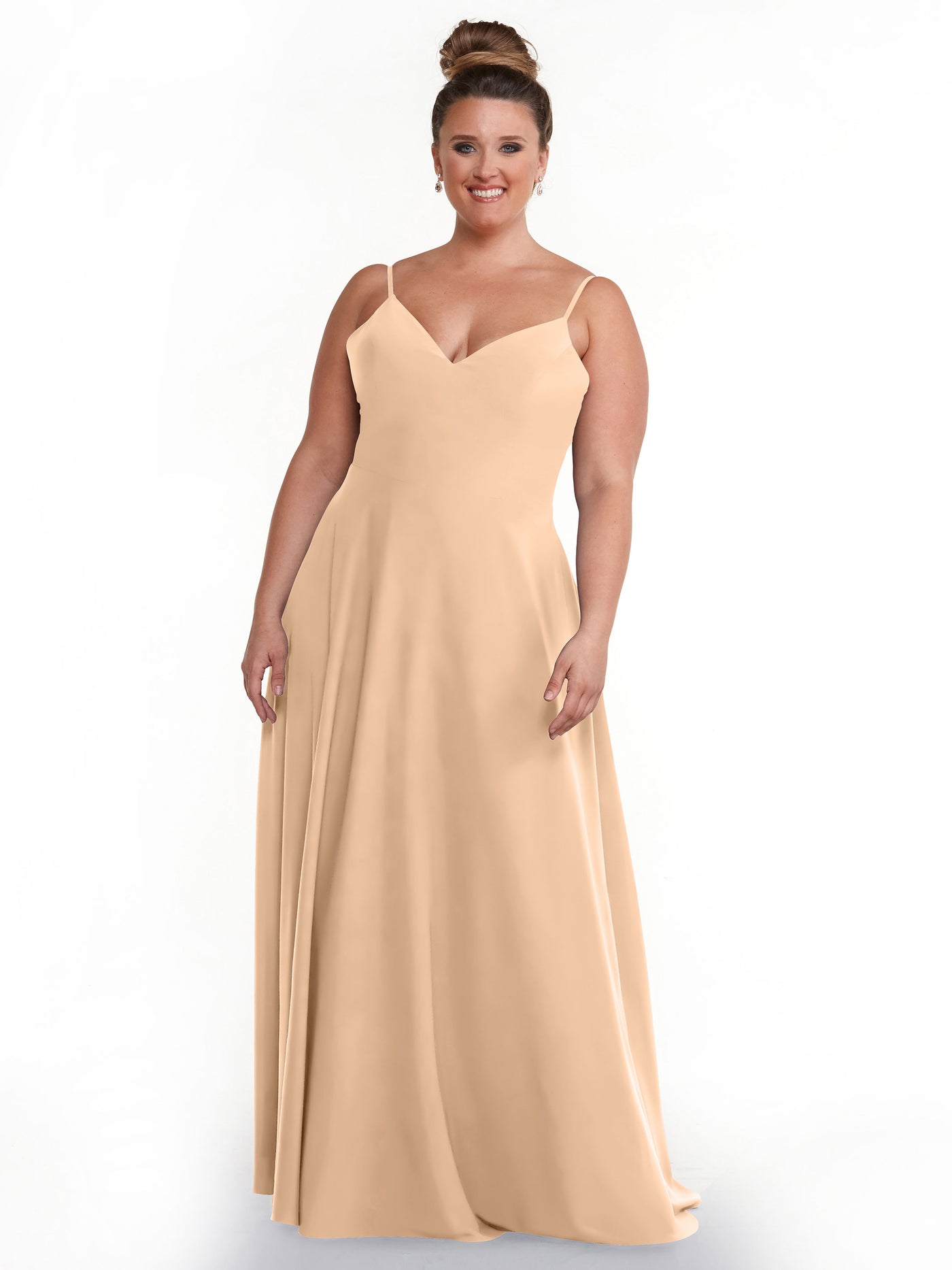 83012 - Flowy Stretch Chiffon A-Line Bridesmaid Dress with V-Neck