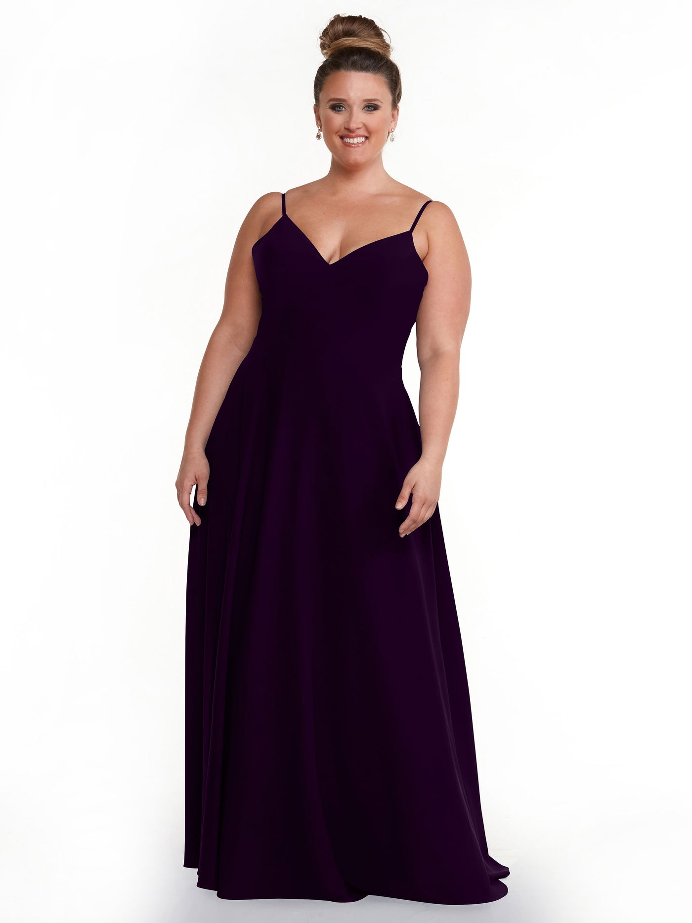 83012 - Flowy Stretch Chiffon A-Line Bridesmaid Dress with V-Neck