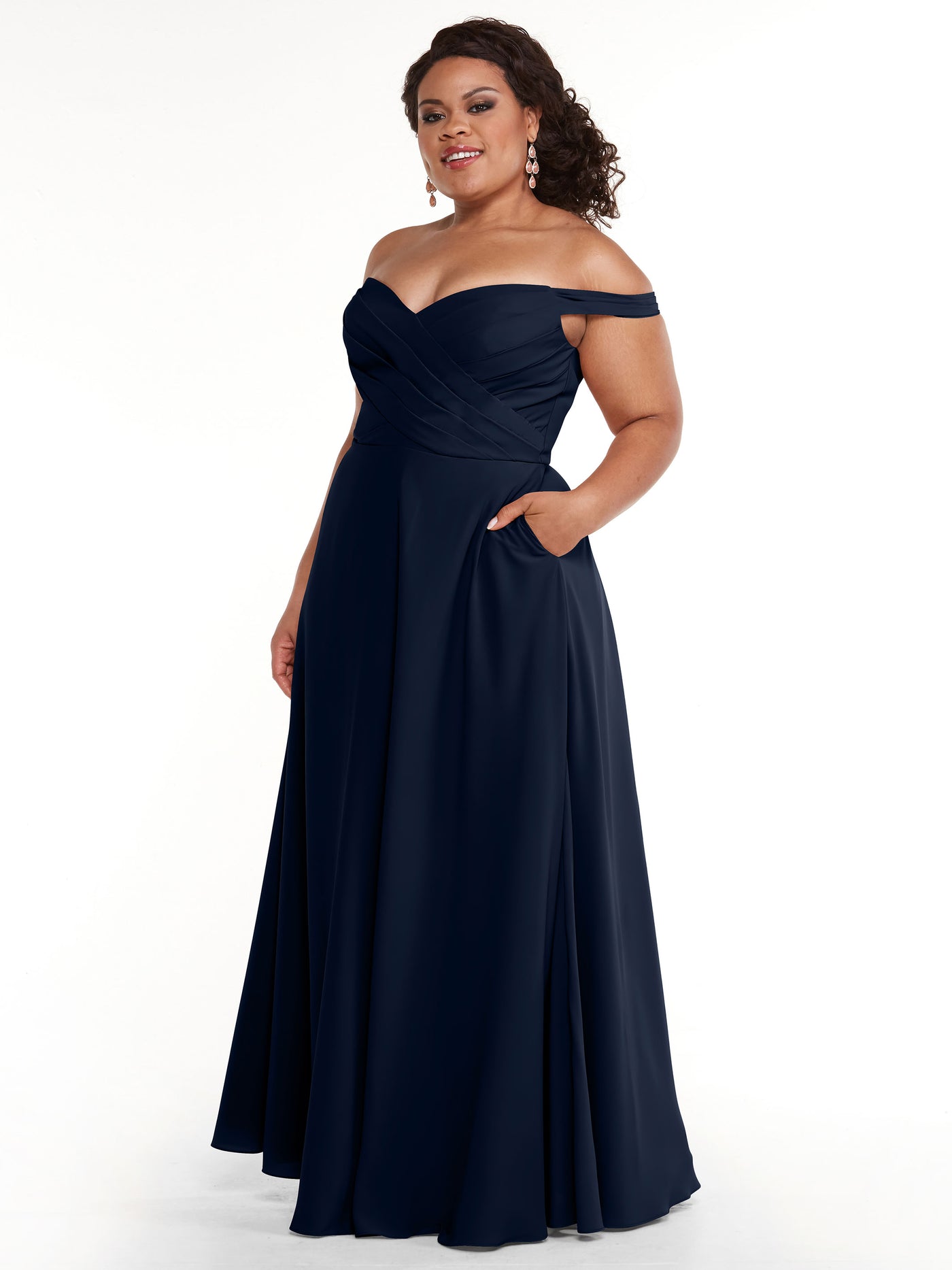 83018 - Stretch Chiffon Bridesmaid Dress with Pleated Sweetheart Bodice