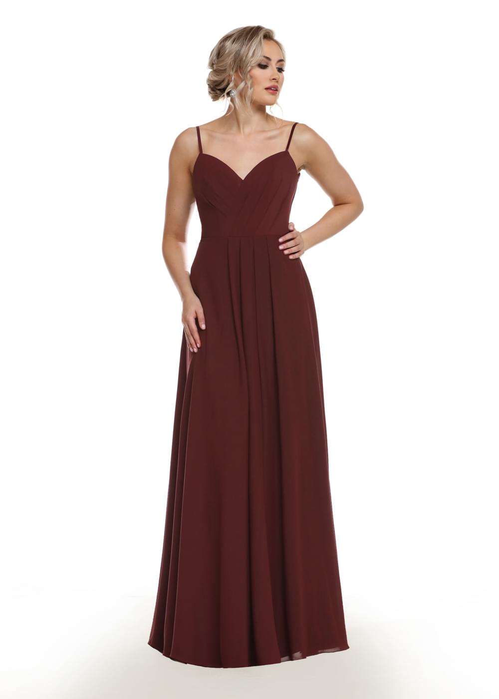 83019 - Stretch Chiffon A-Line Bridesmaid Dress with Cowl Back