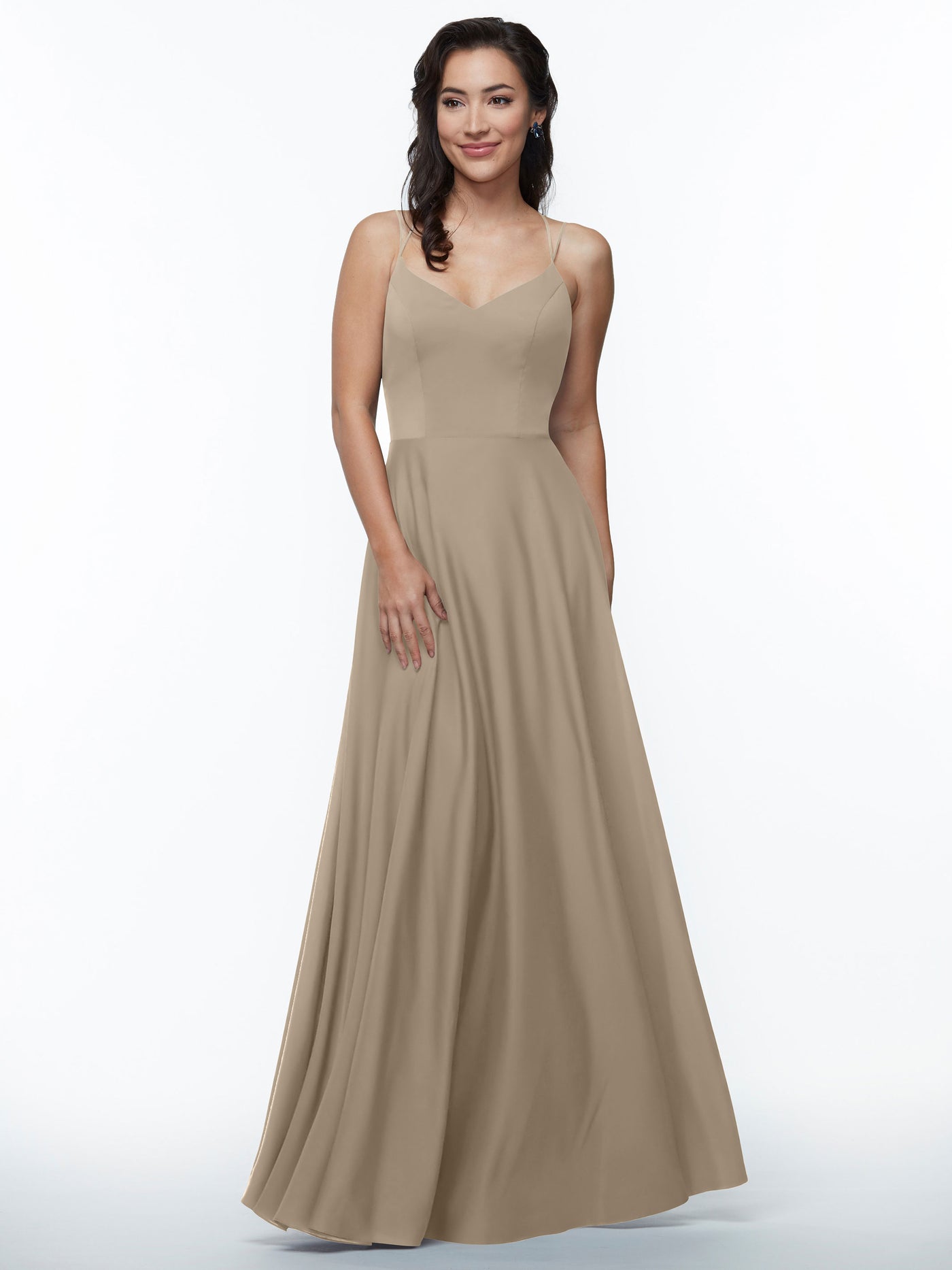 83024 - Stretch Chiffon A-Line Bridesmaid Dress with Pockets