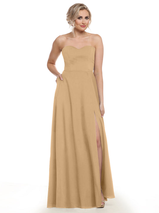 burgundy bridesmaid dress long sleeve Long Sleeve Ruched A-Line Maxi Dress with Square Neck main image 0