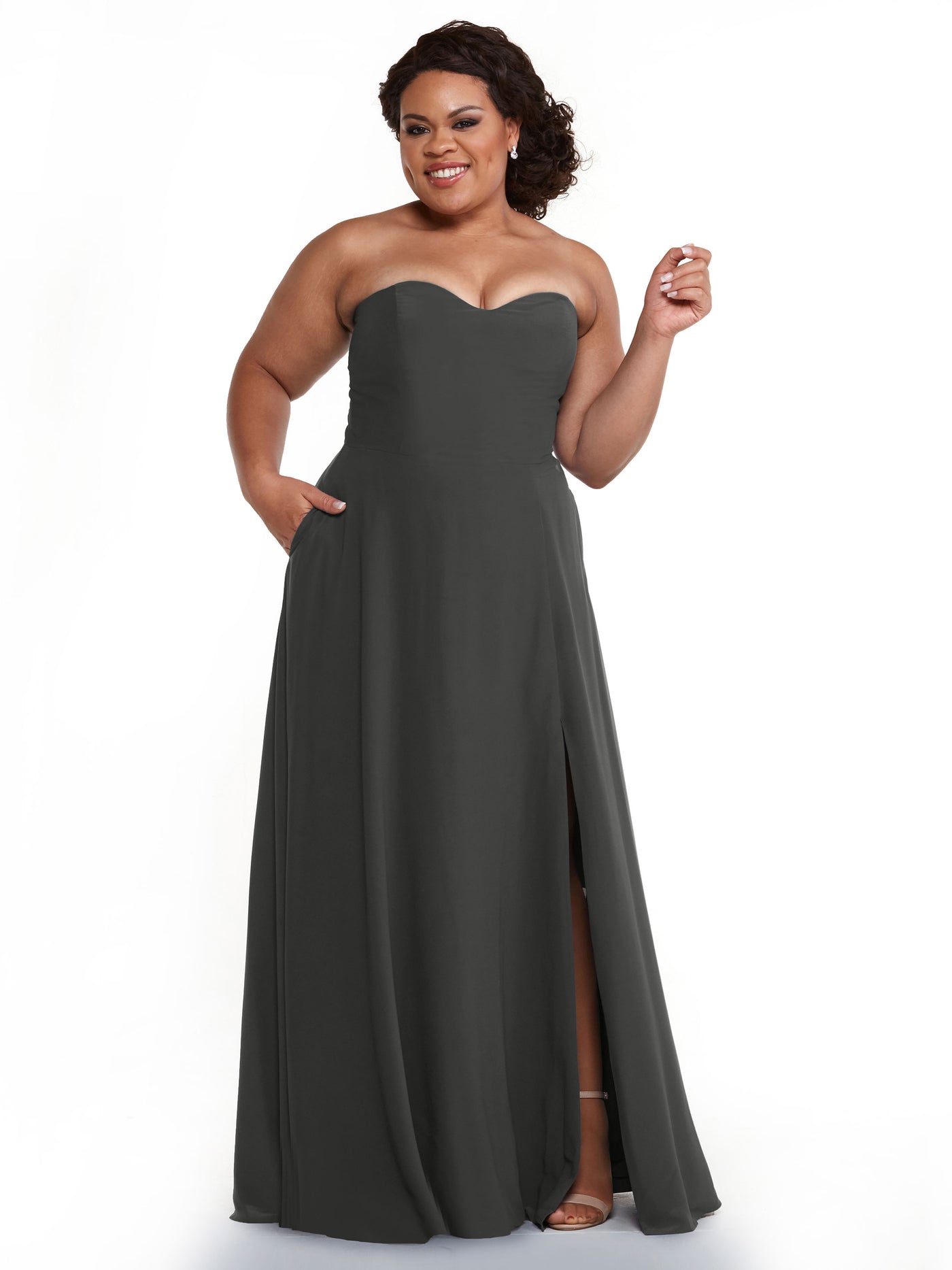 strapless bridesmaid dresses with pockets Structured Strapless Bridesmaid Dress