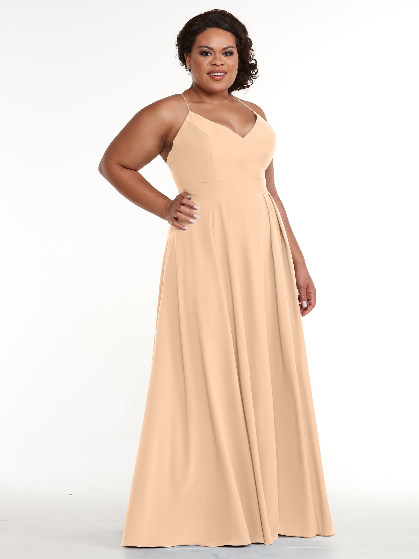 83027 - Simple Stretch Chiffon A-Line Bridesmaid Dress with Pleats