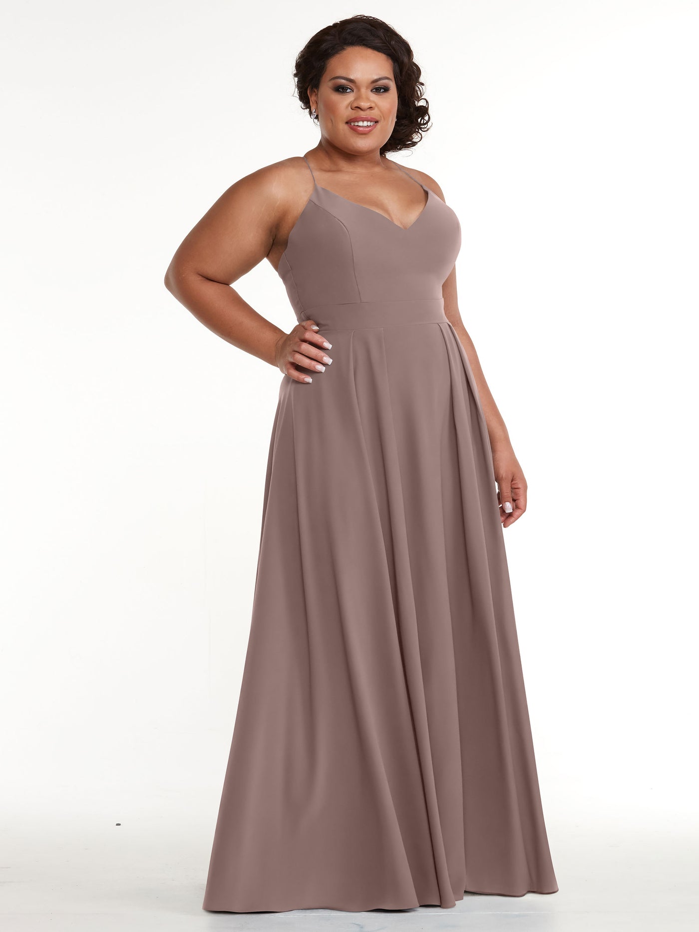 83027 - Simple Stretch Chiffon A-Line Bridesmaid Dress with Pleats