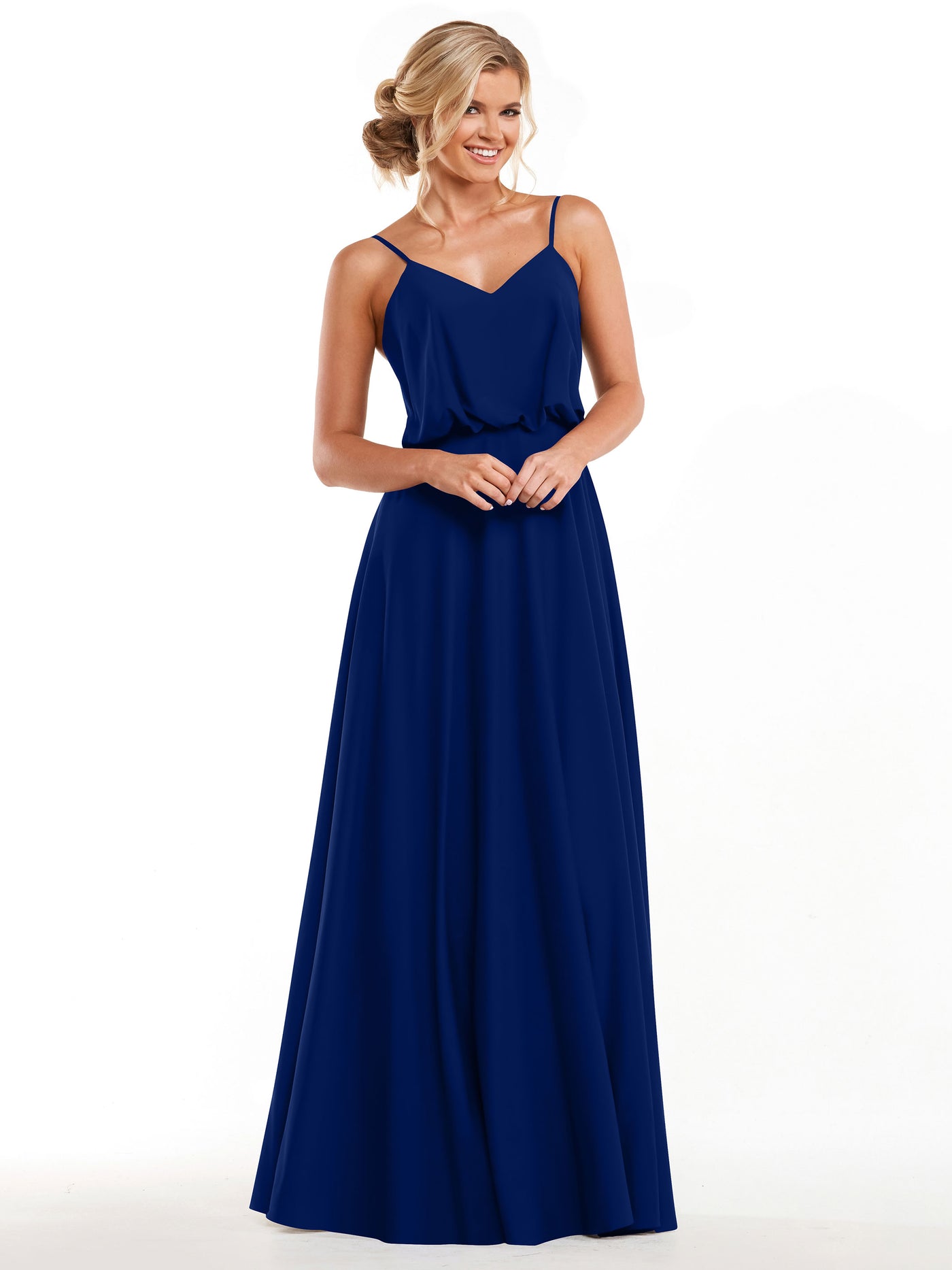 83040 - Simple A-Line Bridesmaid Dress with Flowy Stretch Chiffon Skirt
