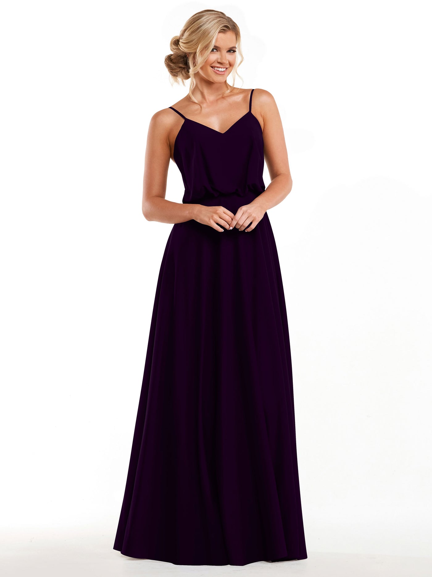83040 - Simple A-Line Bridesmaid Dress with Flowy Stretch Chiffon Skirt