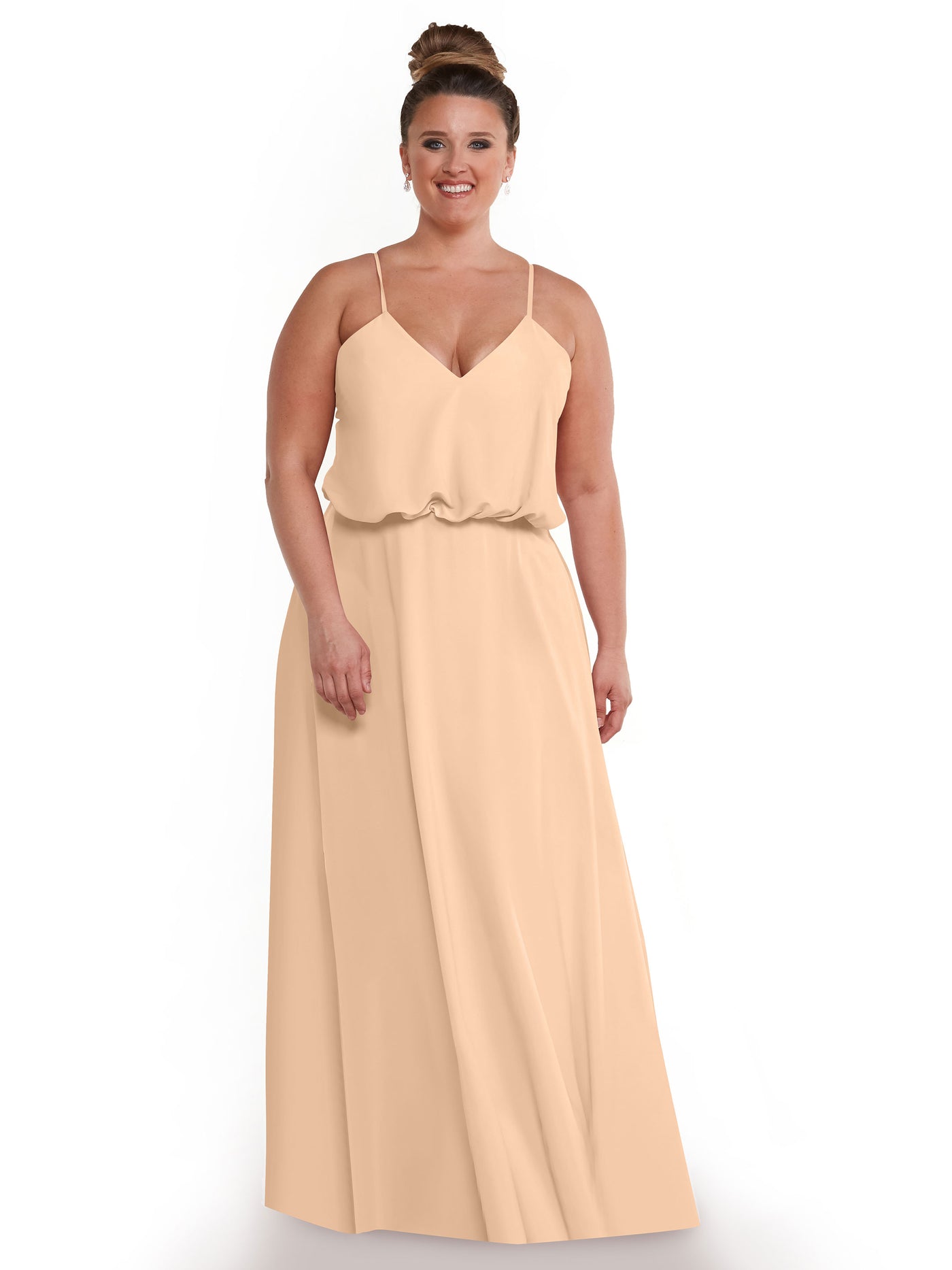 83040 - Simple A-Line Bridesmaid Dress with Flowy Stretch Chiffon Skirt