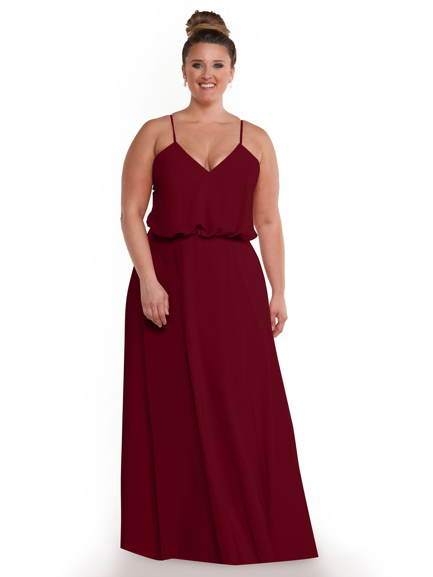 83040 - Simple A-Line Bridesmaid Dress with Flowy Stretch Chiffon Skirt