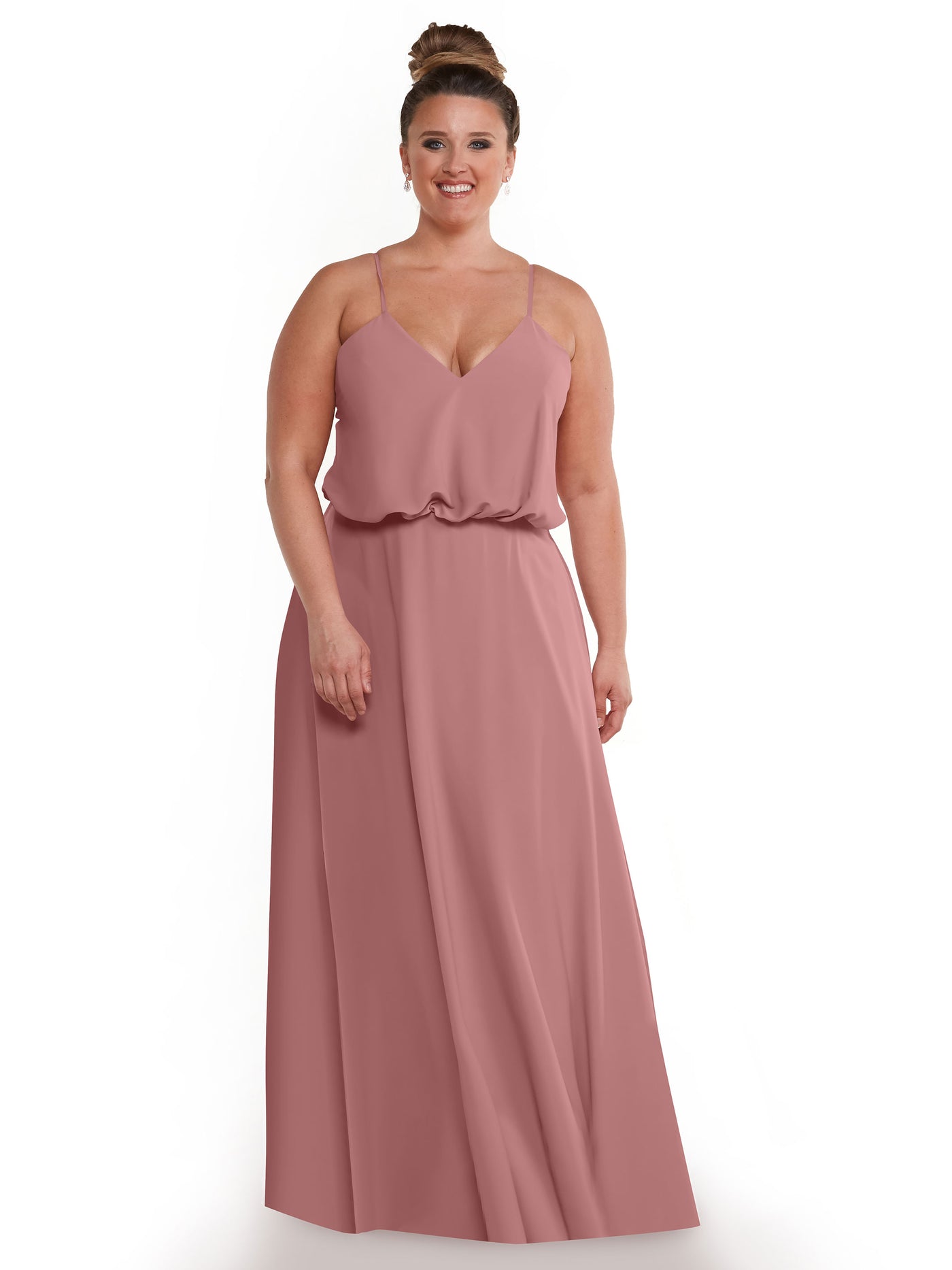 83040 - Simple A-Line Bridesmaid Dress with Flowy Stretch Chiffon Skirt