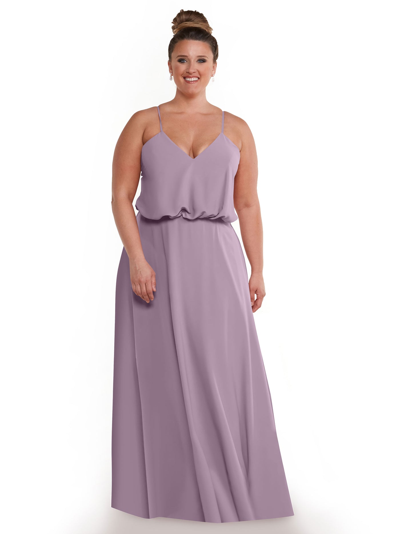 83040 - Simple A-Line Bridesmaid Dress with Flowy Stretch Chiffon Skirt