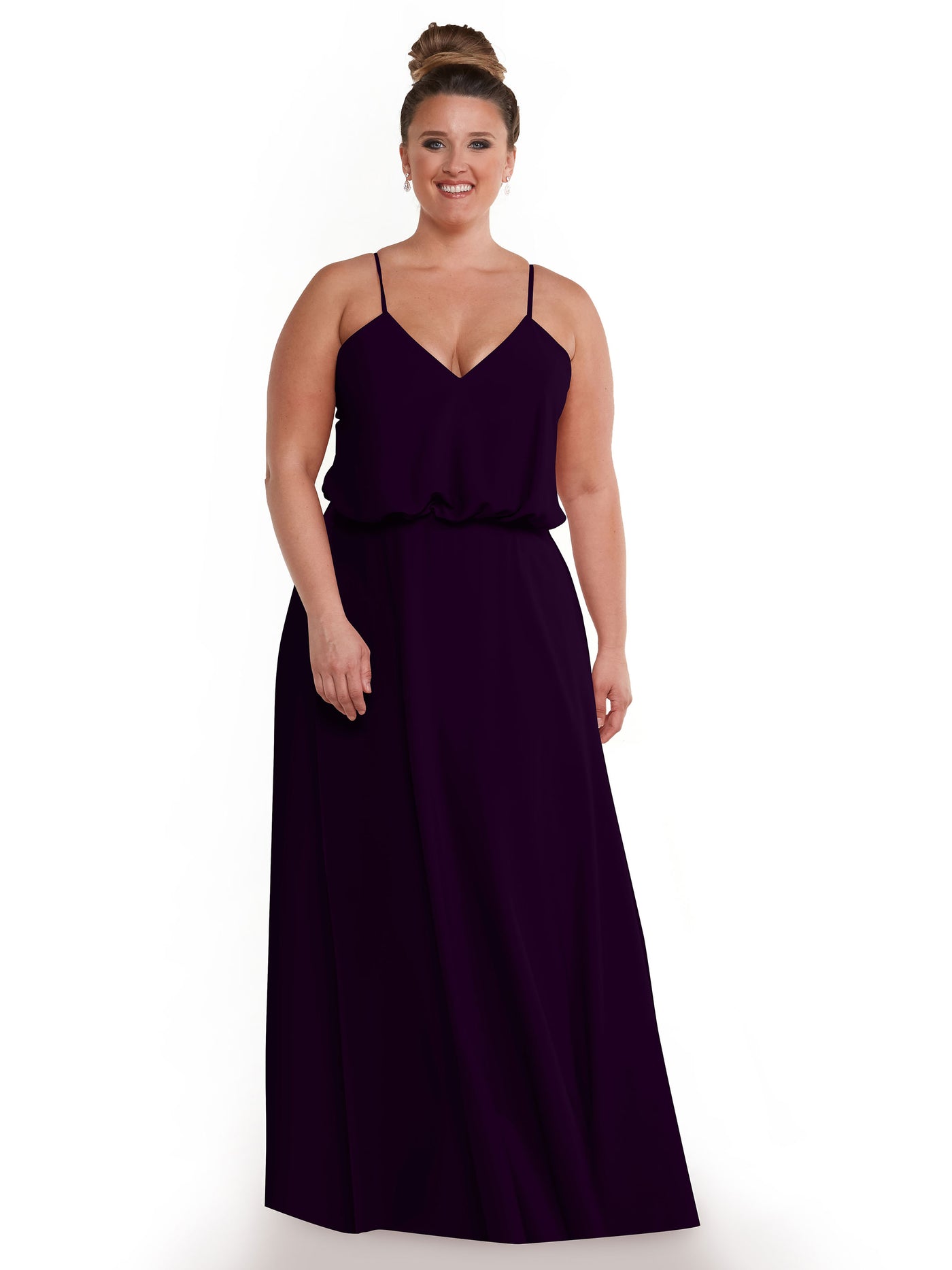 83040 - Simple A-Line Bridesmaid Dress with Flowy Stretch Chiffon Skirt