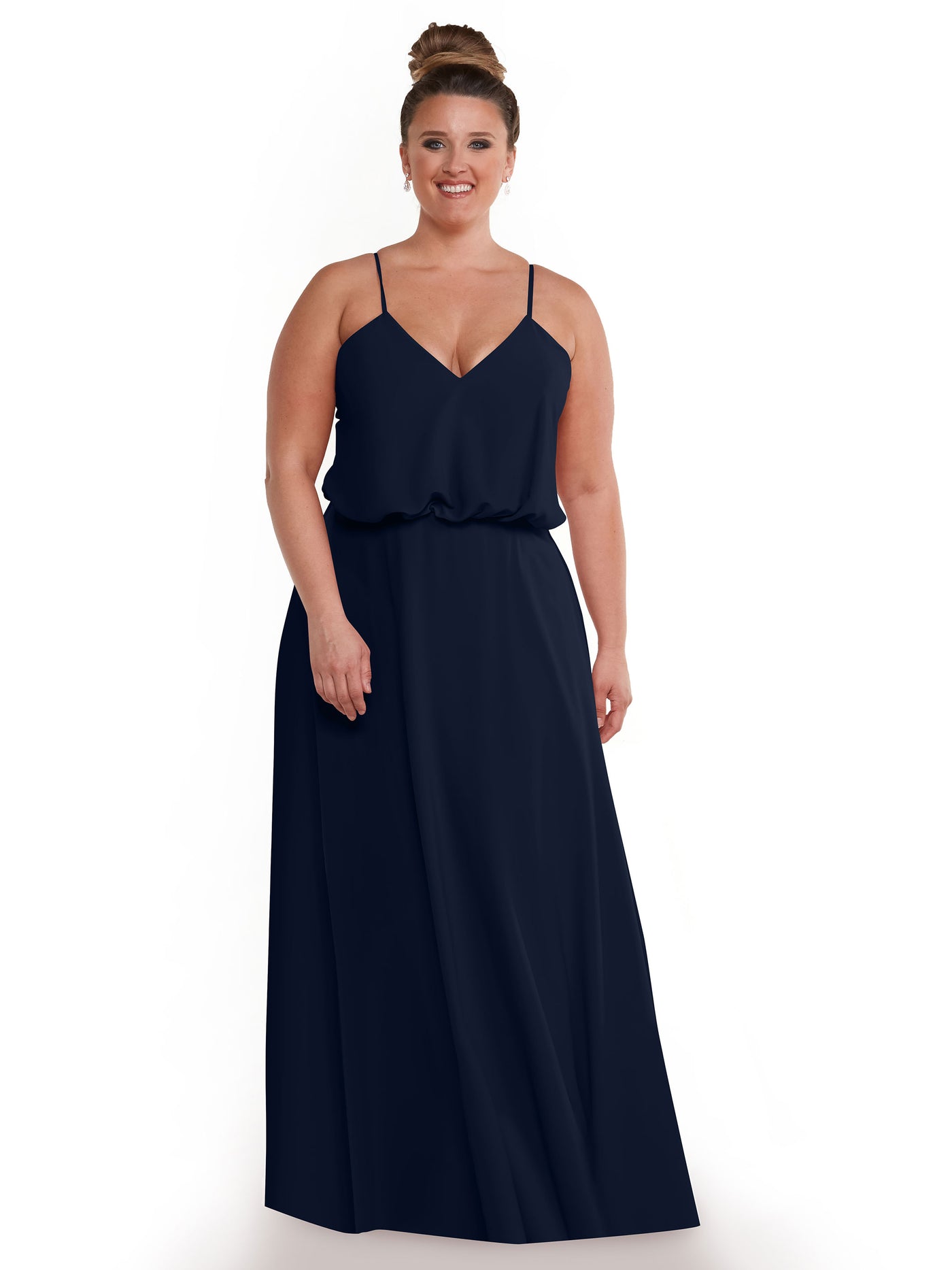 83040 - Simple A-Line Bridesmaid Dress with Flowy Stretch Chiffon Skirt