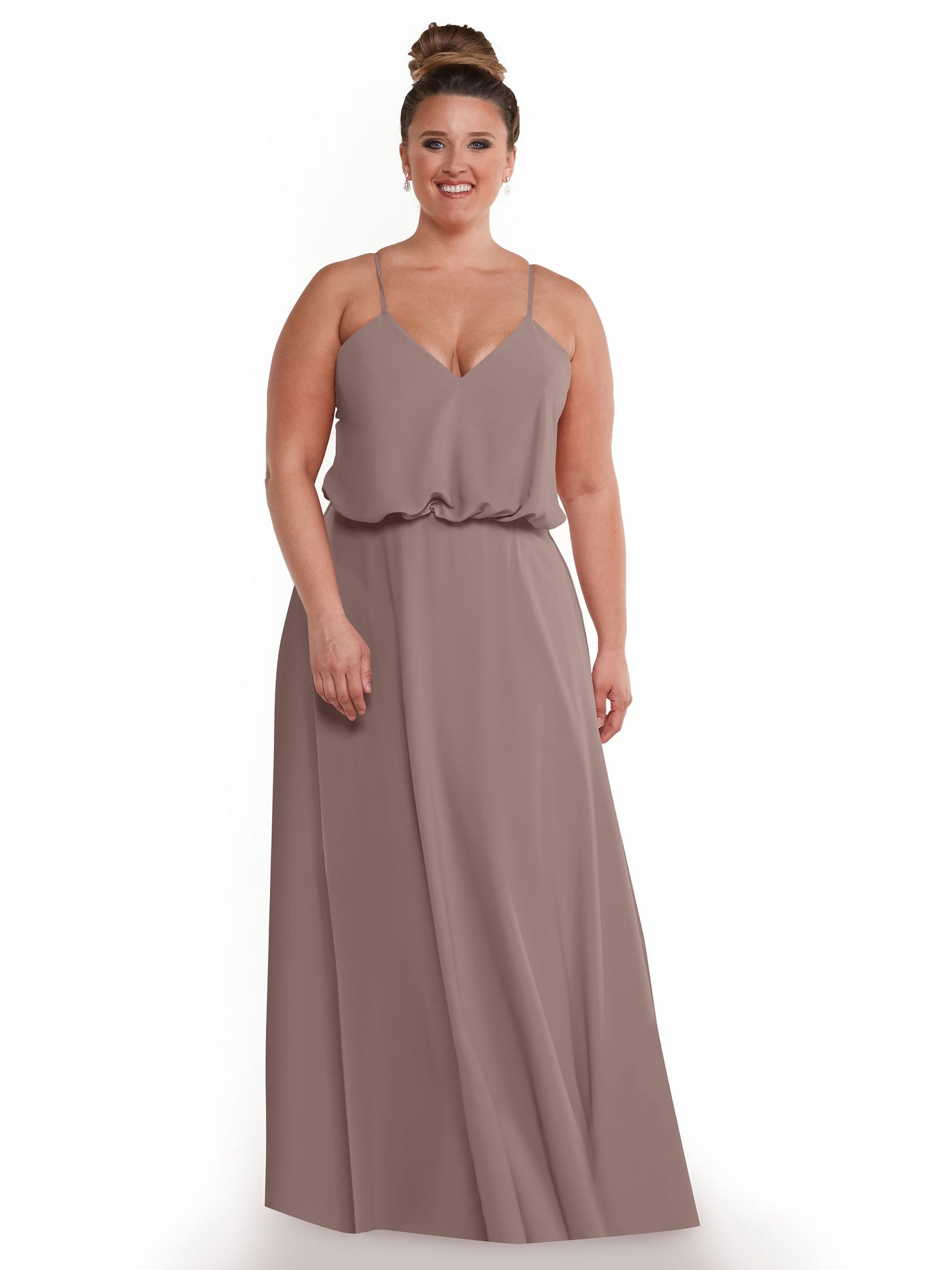 83040 - Simple A-Line Bridesmaid Dress with Flowy Stretch Chiffon Skirt