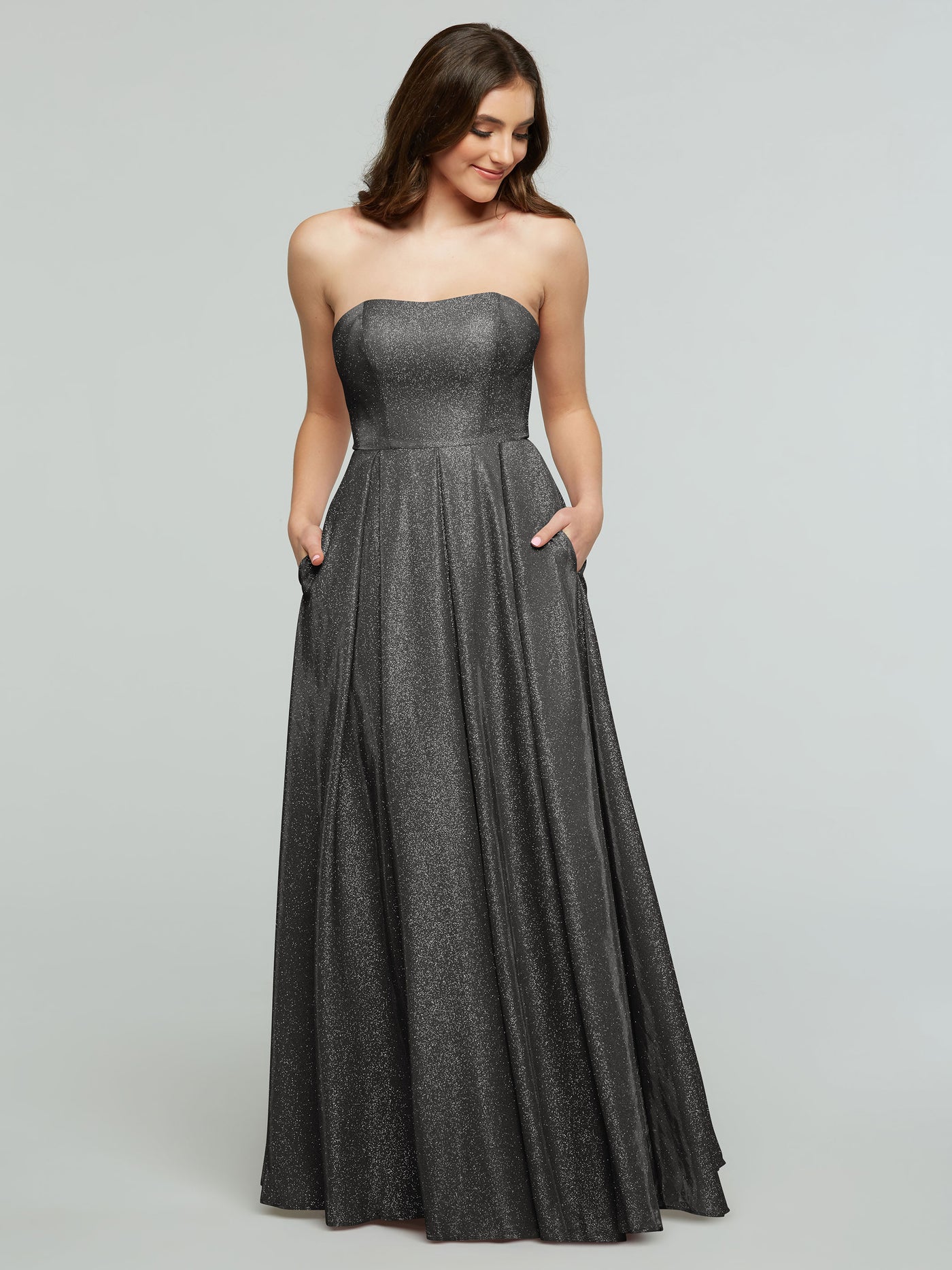 84014 - Tried On Sample - Glitter Knit A-Line with Pockets and Corset Back