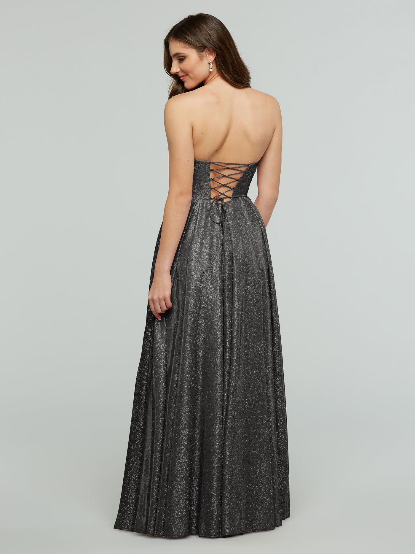 84014 - Tried On Sample - Glitter Knit A-Line with Pockets and Corset Back