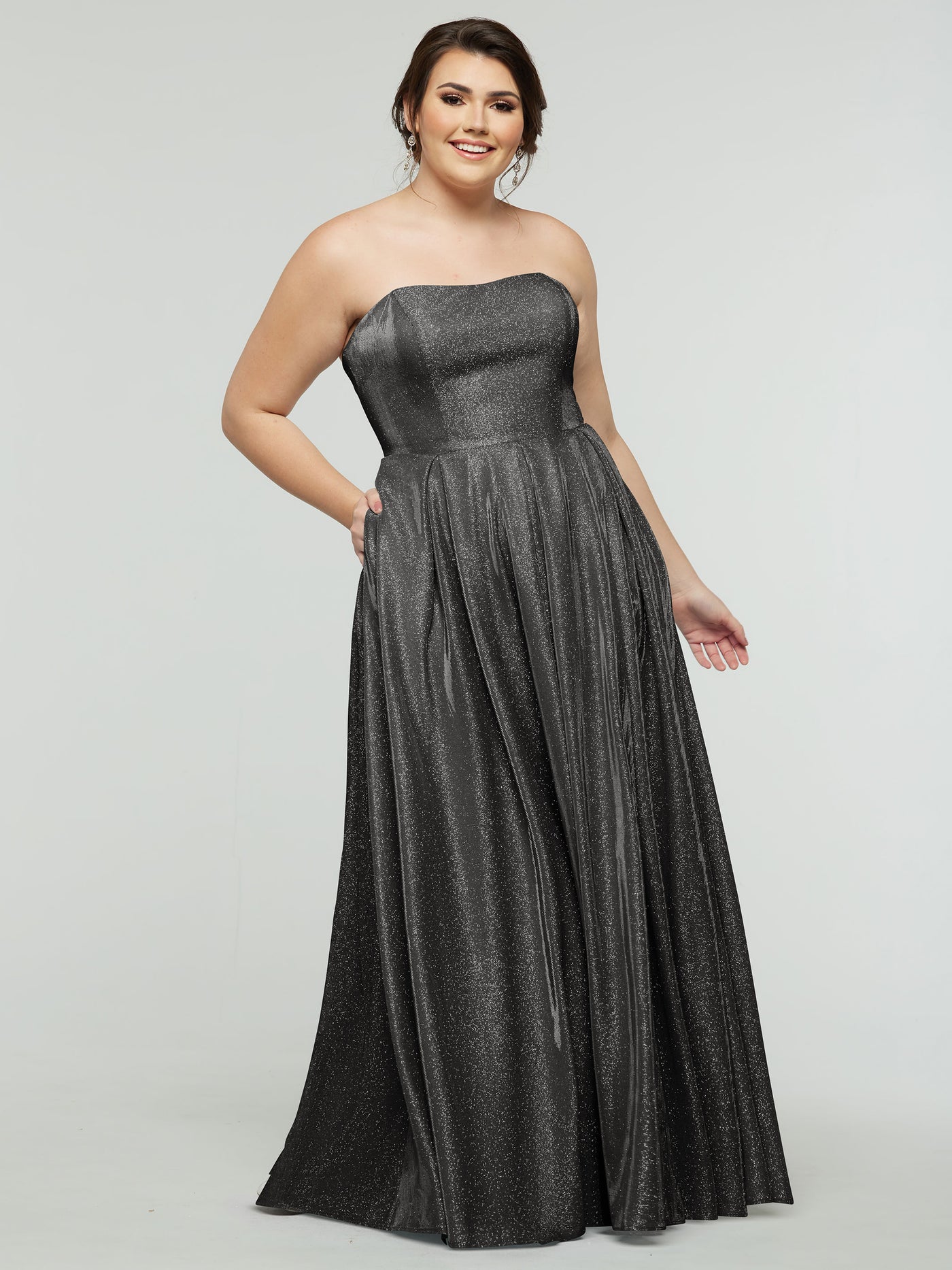 84014 - Tried On Sample - Glitter Knit A-Line with Pockets and Corset Back