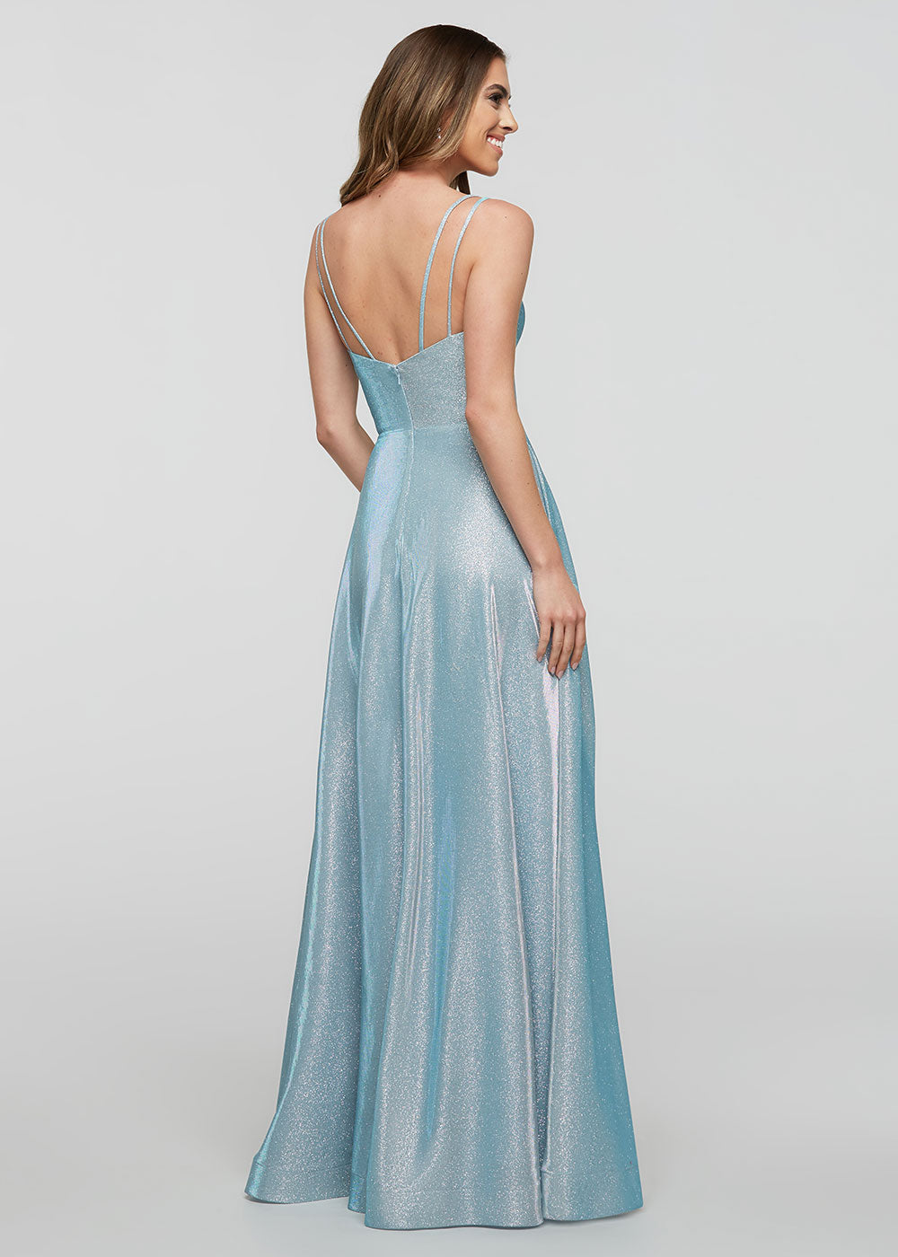 84019 - Tried On Sample - Glitter Knit A-Line with Pockets and Double Spaghetti Straps